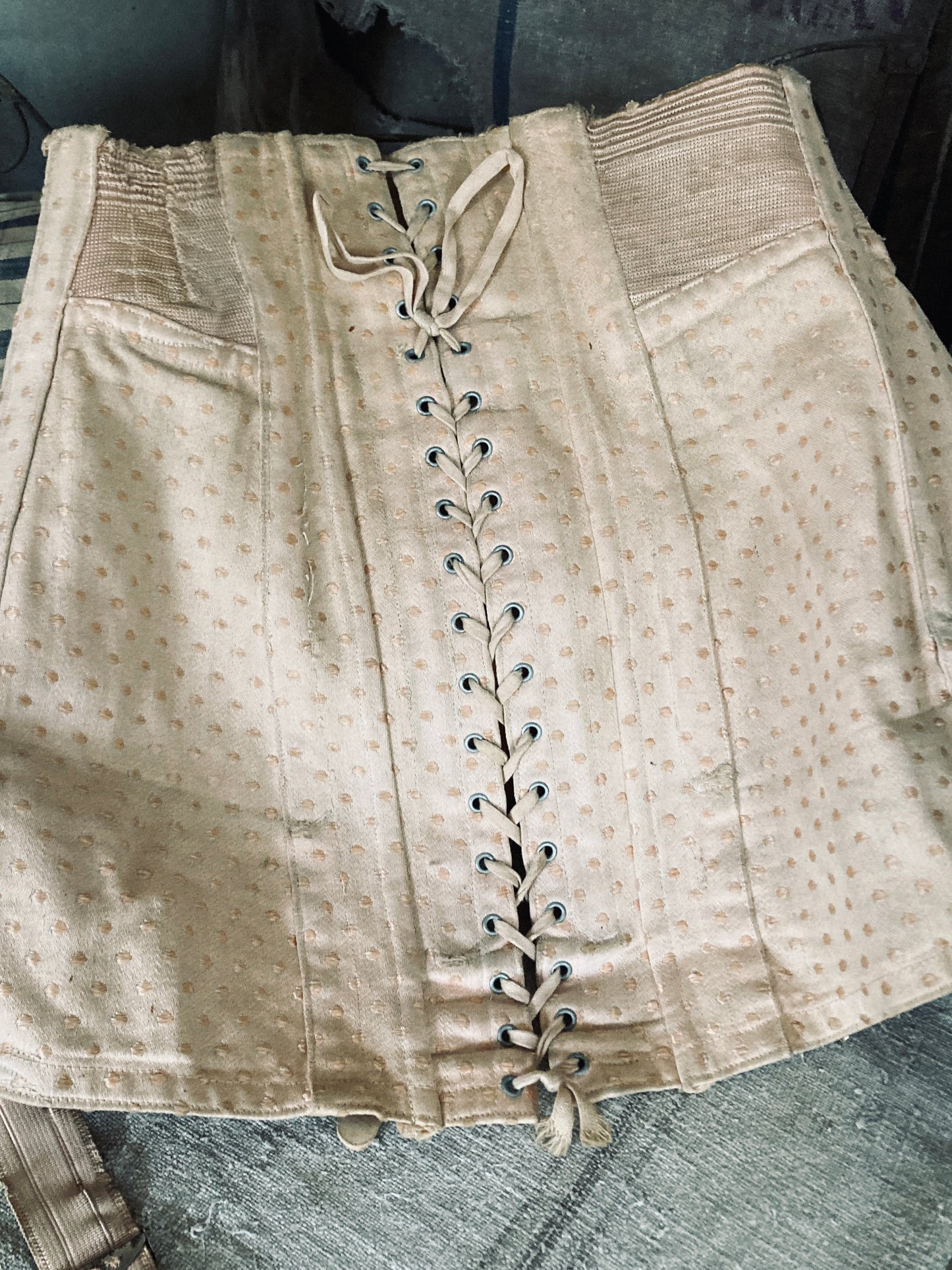 Two vintage french corsets. Display heaven