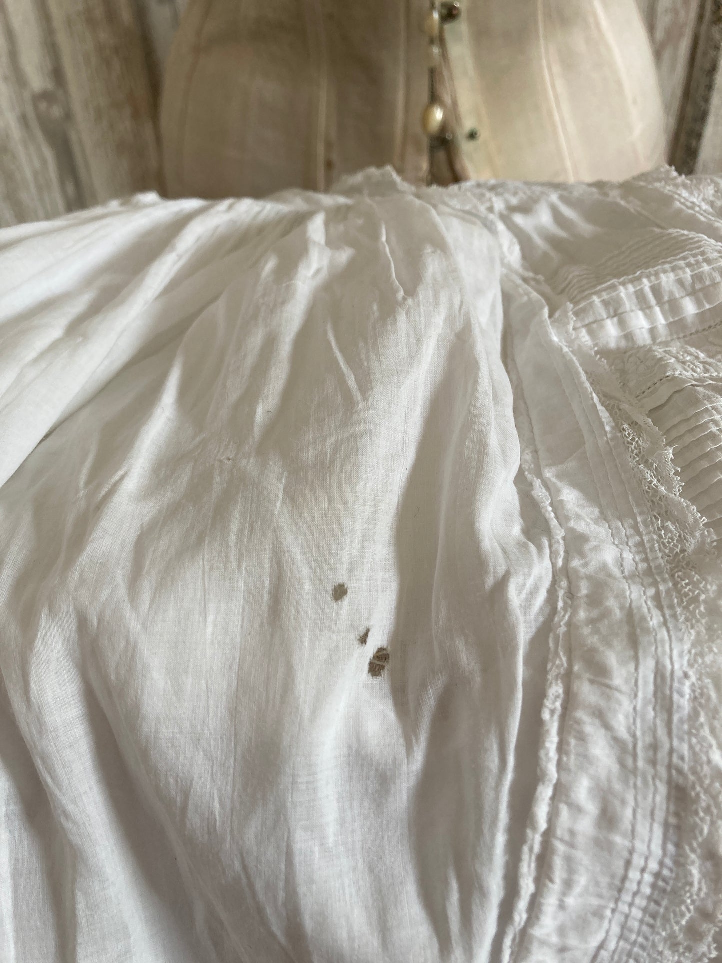 French white fine cotton Christening gown