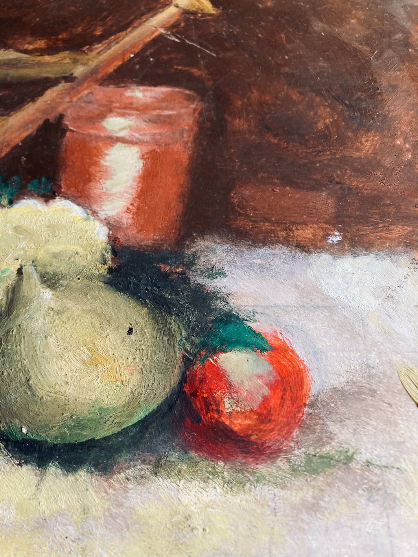 Rustic french oil on board