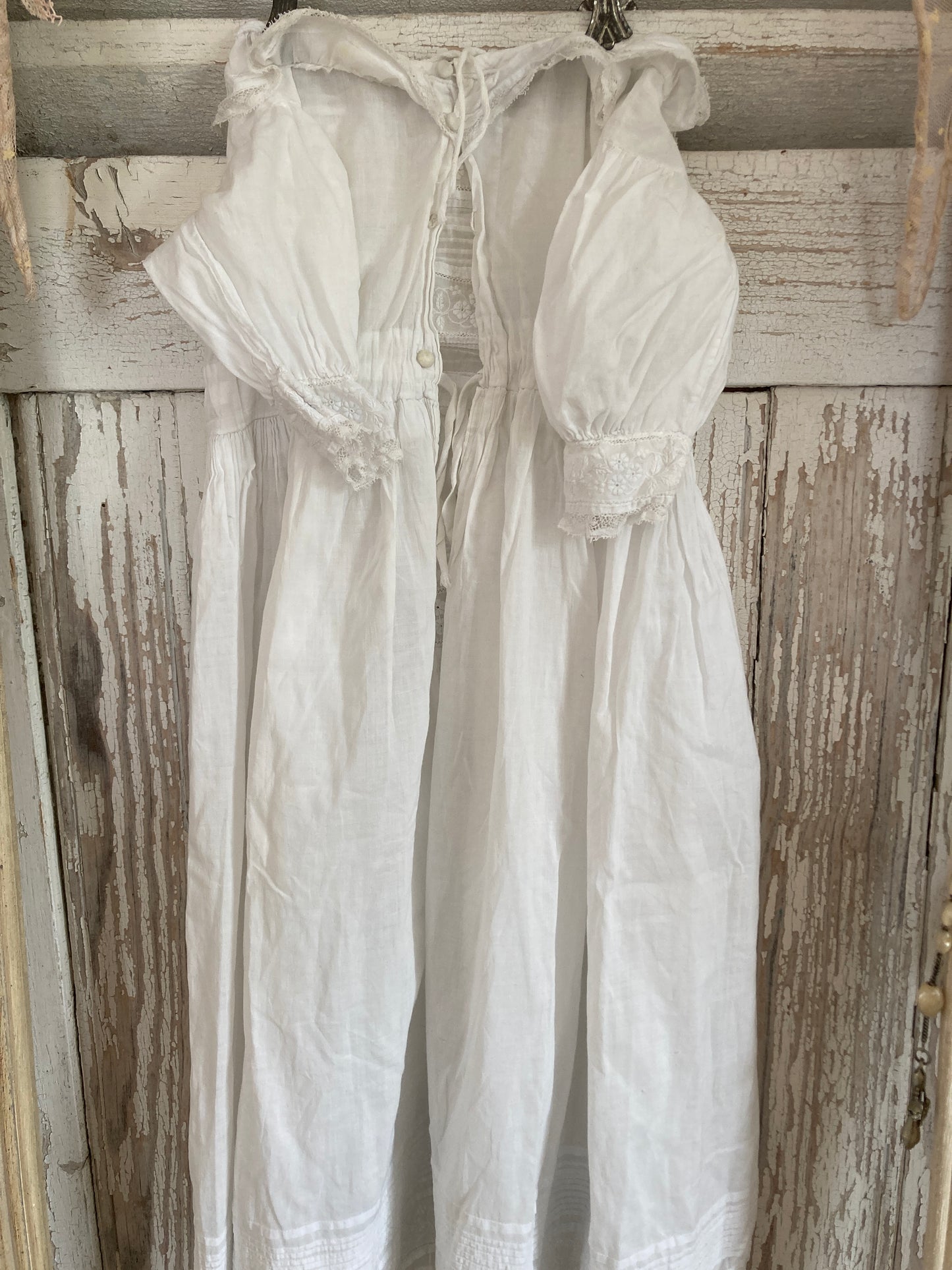 French white fine cotton Christening gown