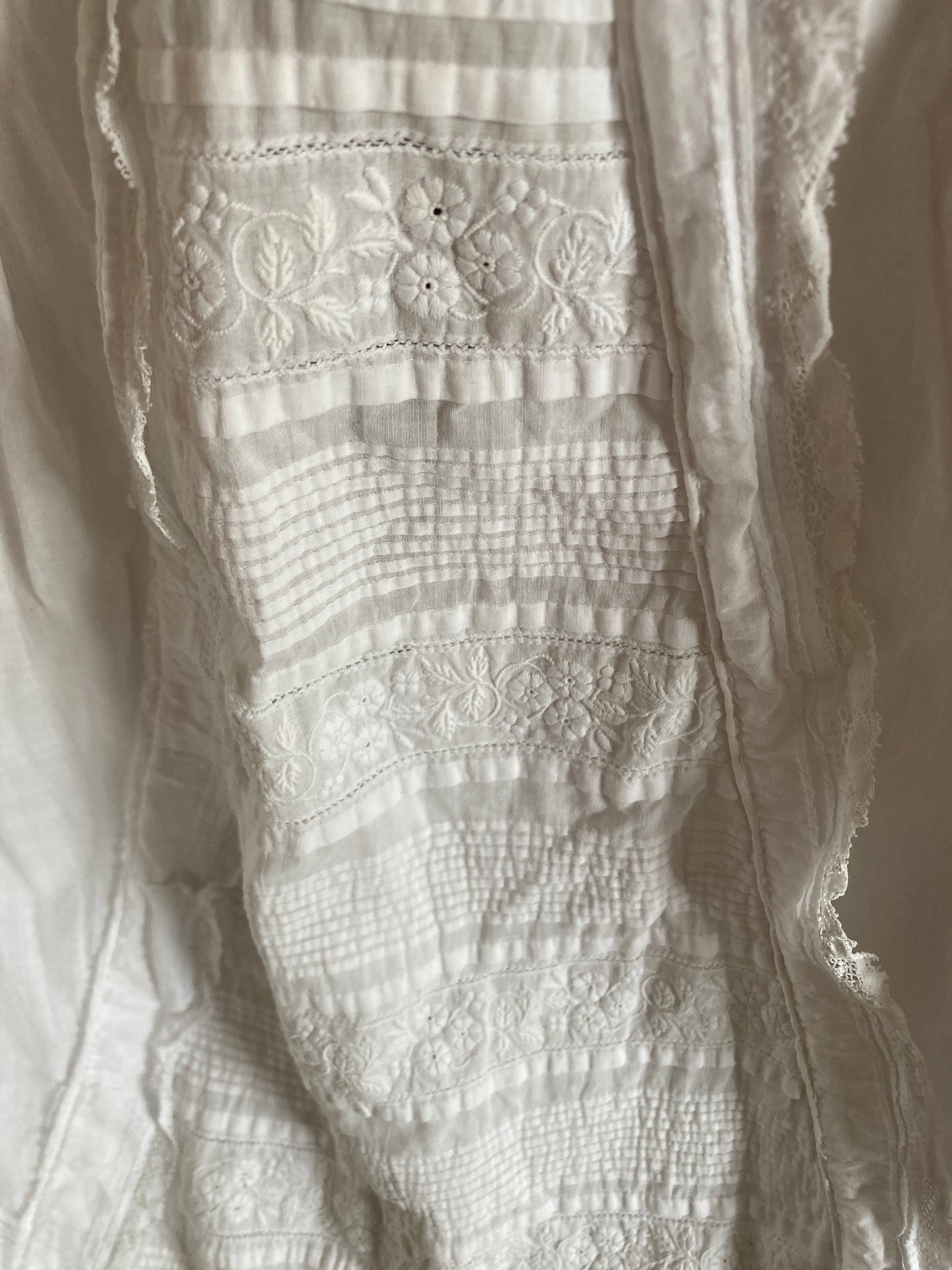 French white fine cotton Christening gown