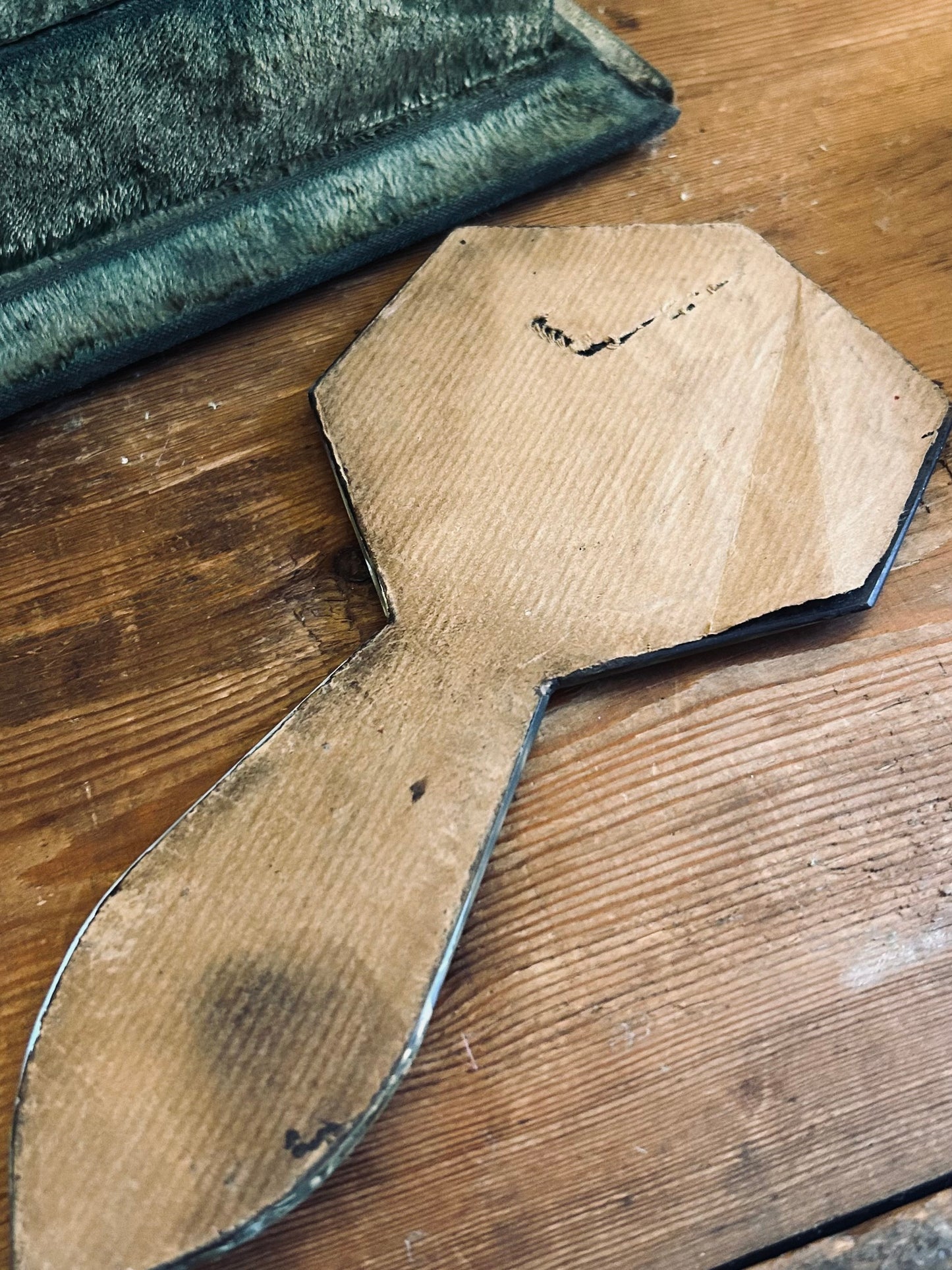 Small antique hand held french mirror