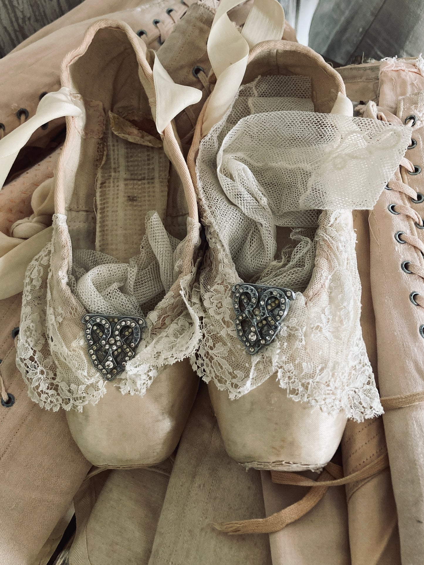 Old Ballet pointes embroidered pointes