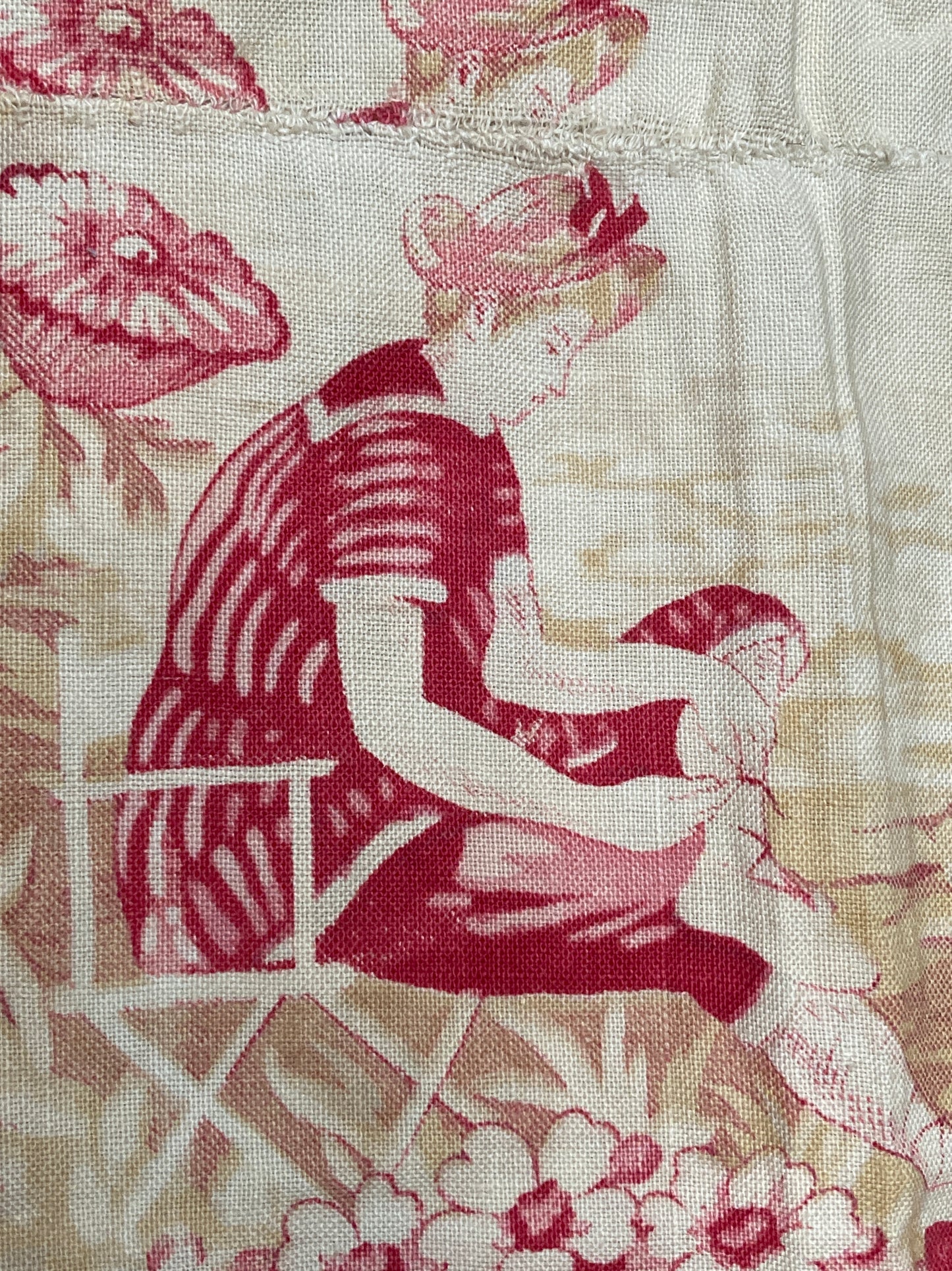 Rare french early french toile textile.