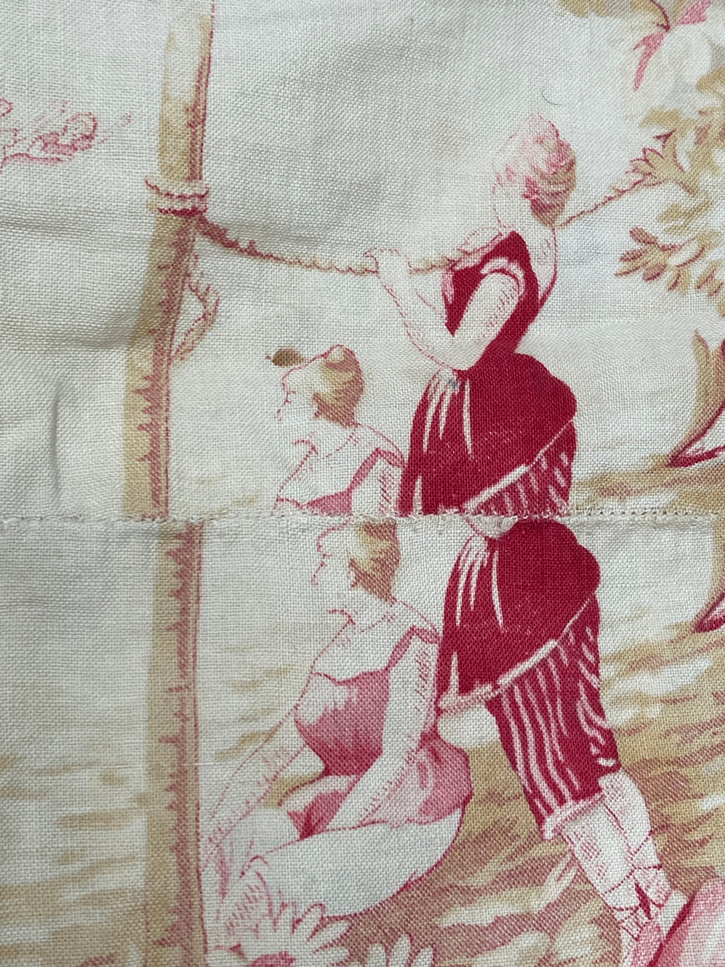 Rare french early french toile textile.