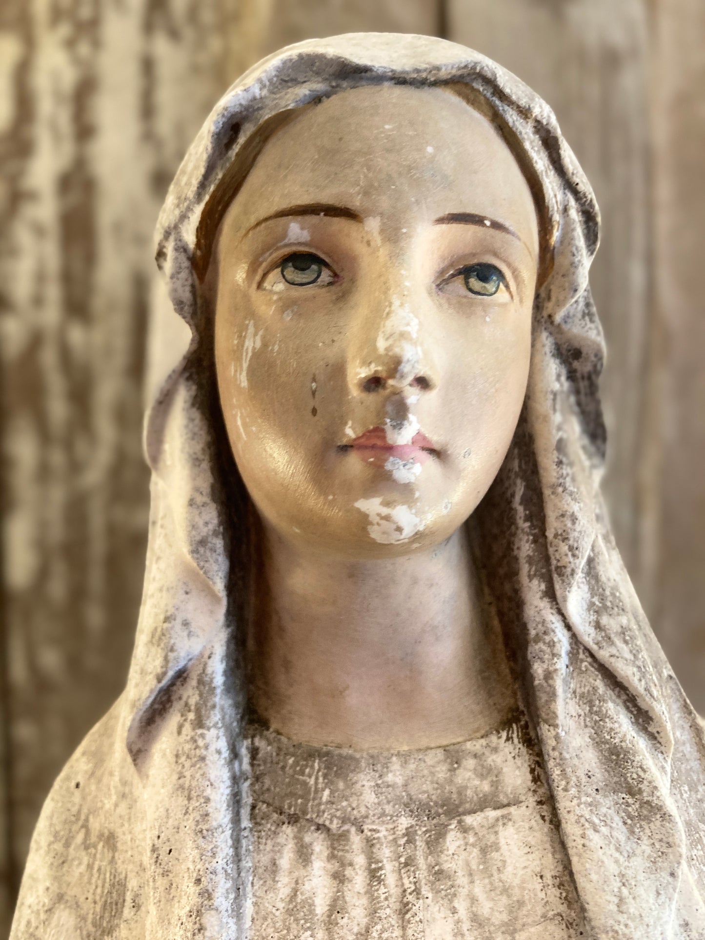 Beautiful large french Madonna altar statue.