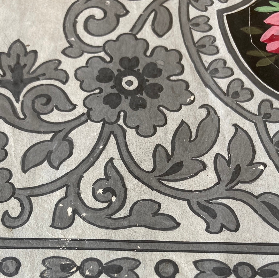Rose buds on grey