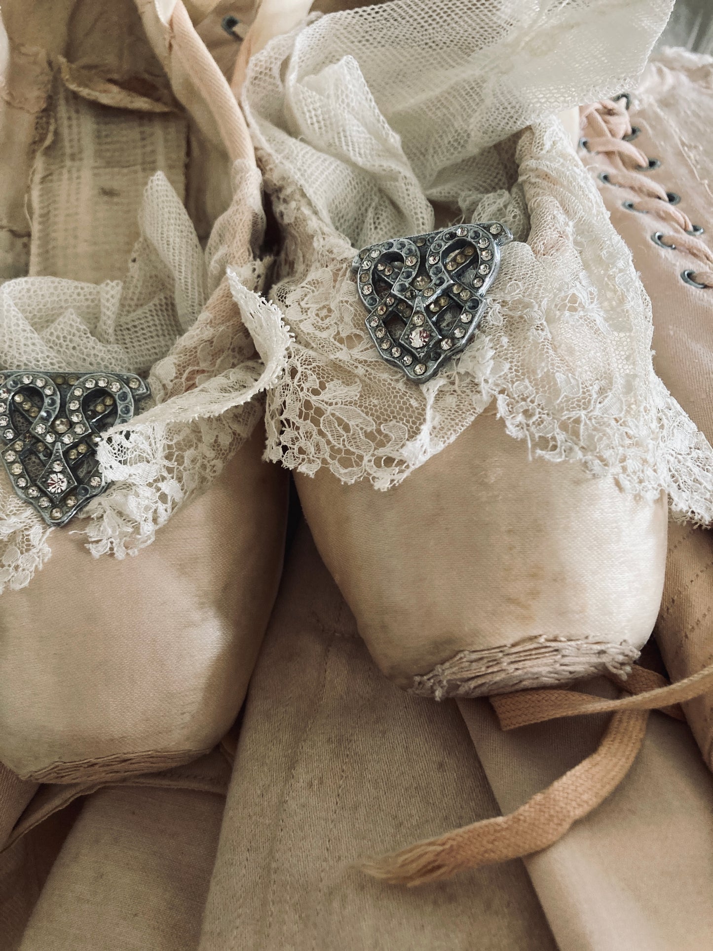 Old Ballet pointes embroidered pointes