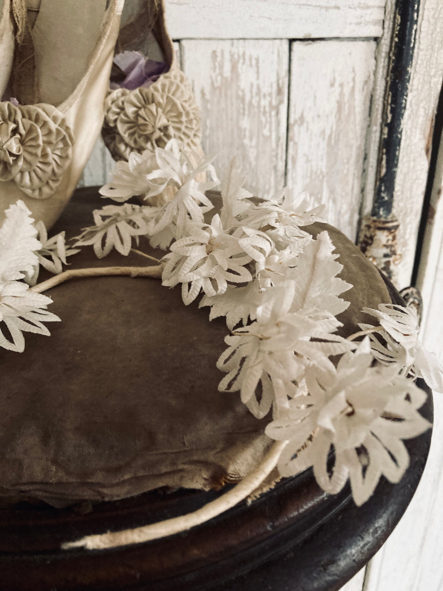 1910s antique french flower crown.