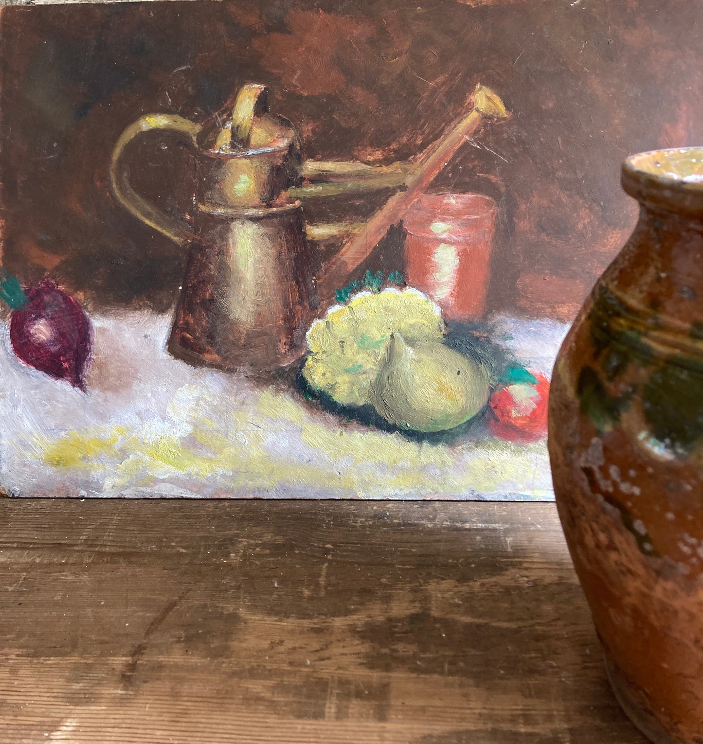 Rustic french oil on board