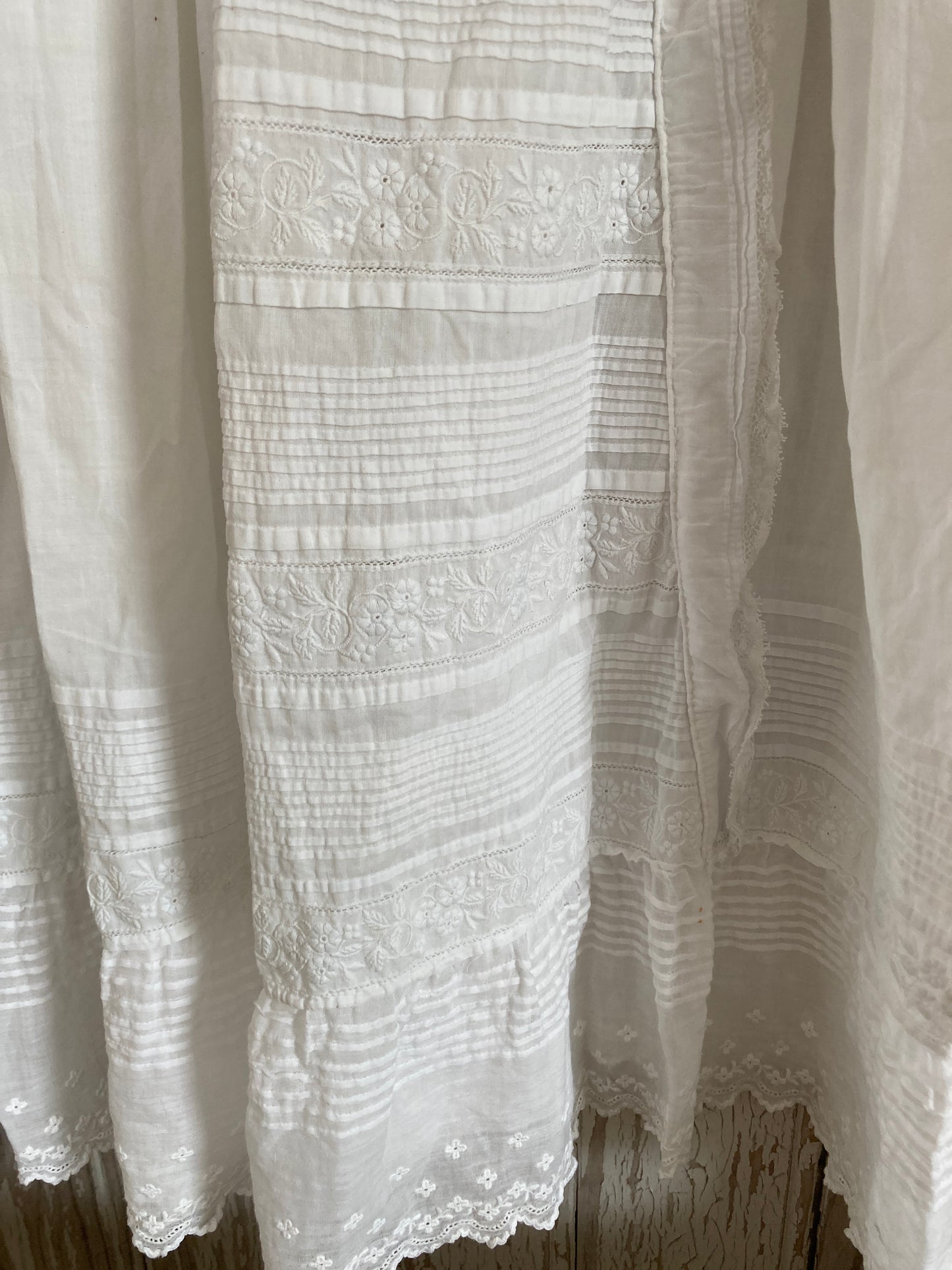 French white fine cotton Christening gown