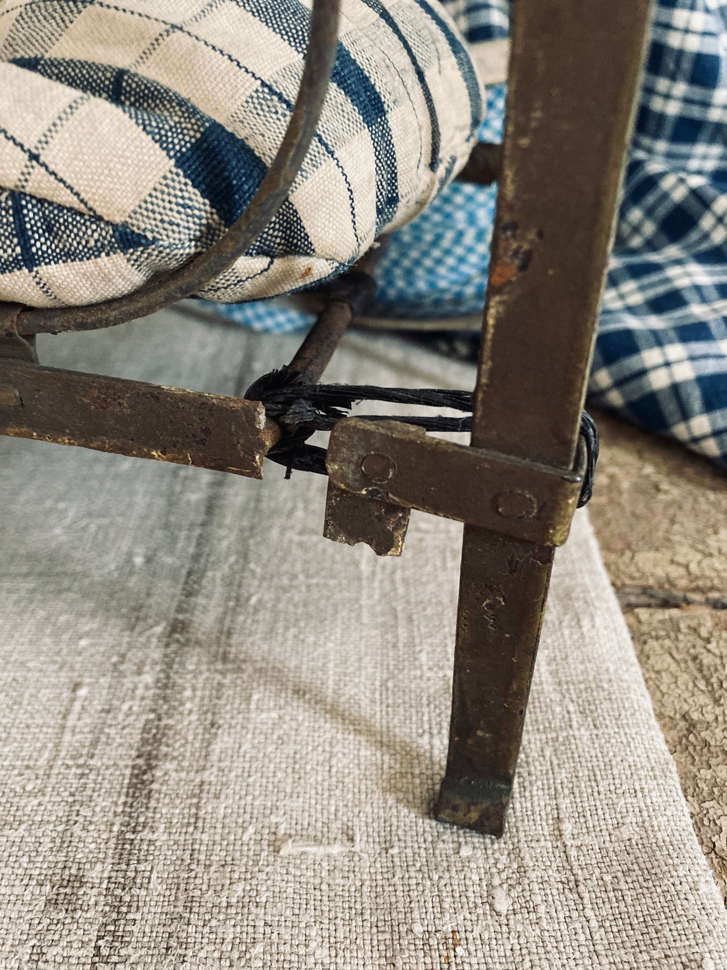 Charming miniature french day bed and mattress.