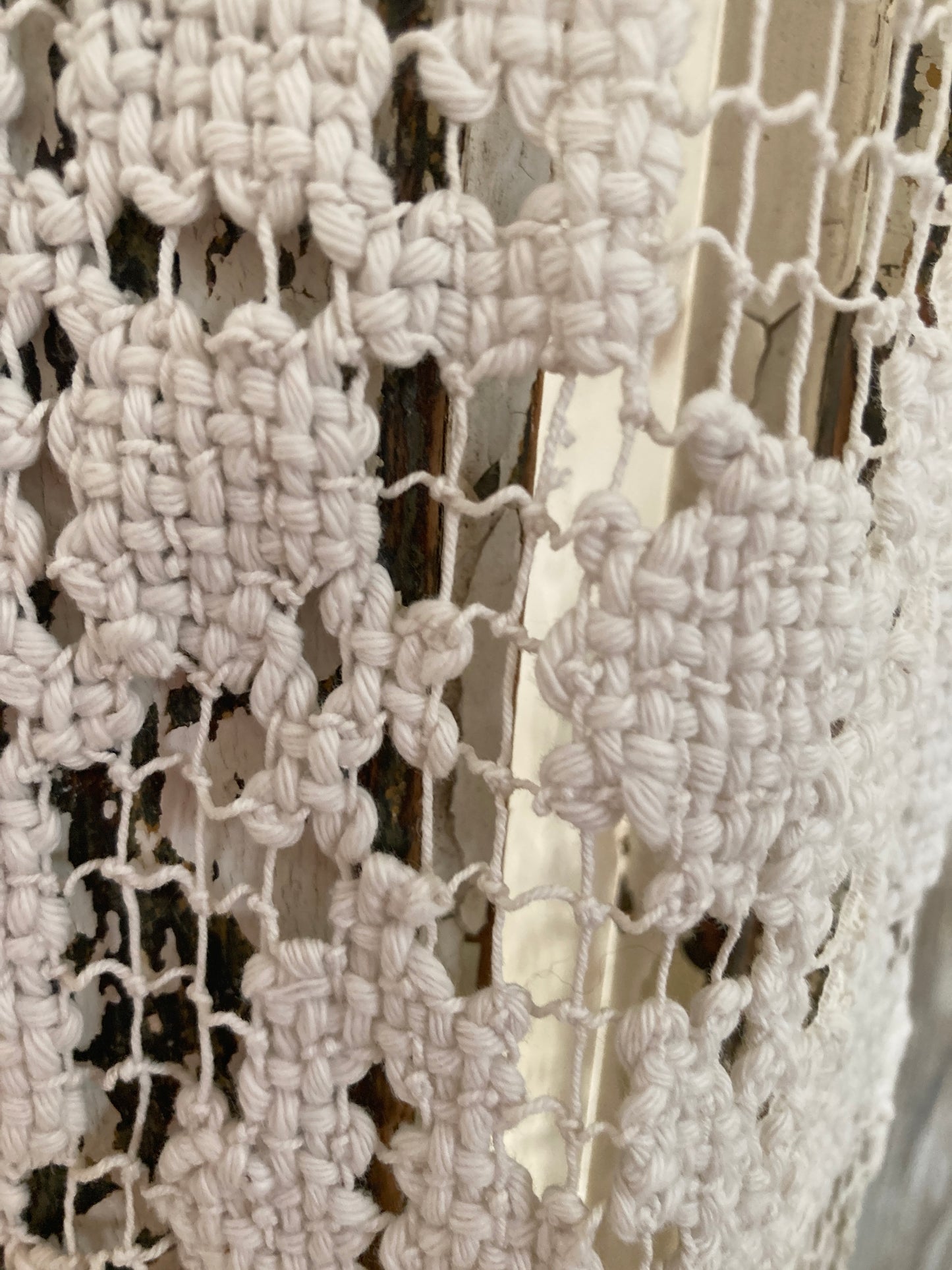 A pair of Antique French crochet / filet lace panels