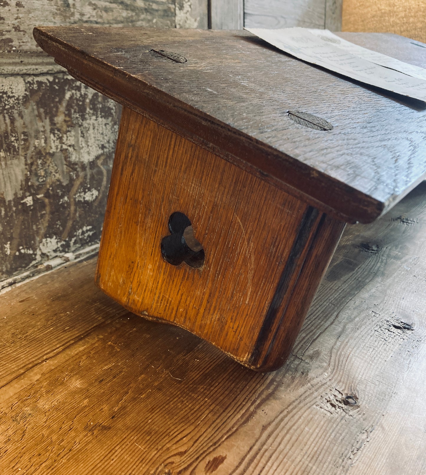 Antique church altar stand. Arts and Crafts.