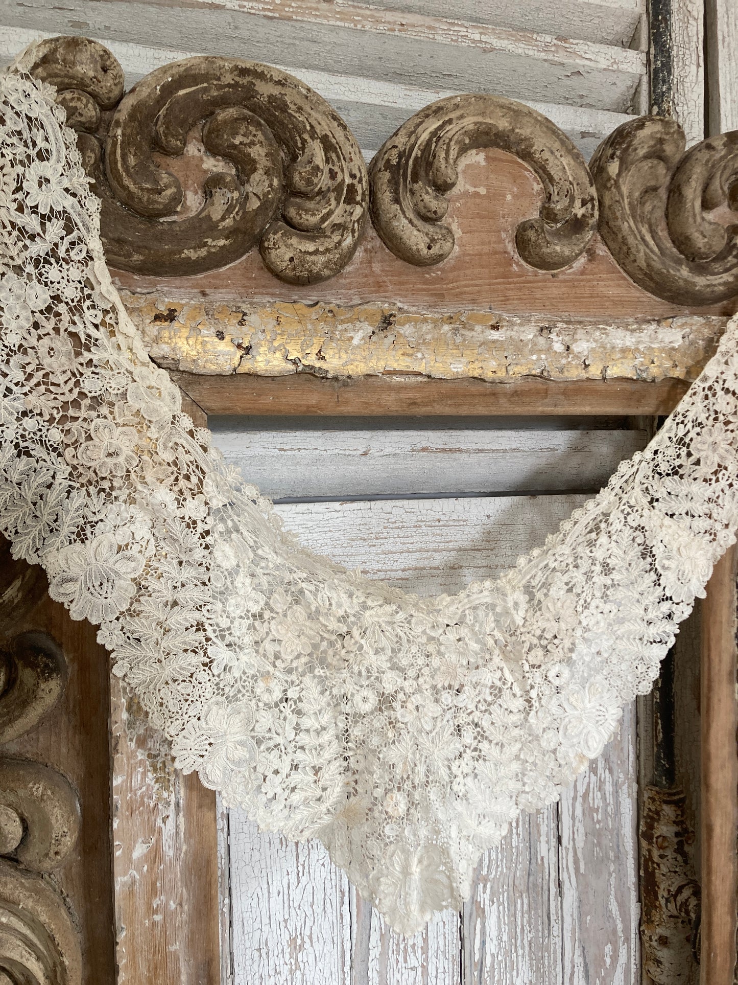 Antique brussels lace collar