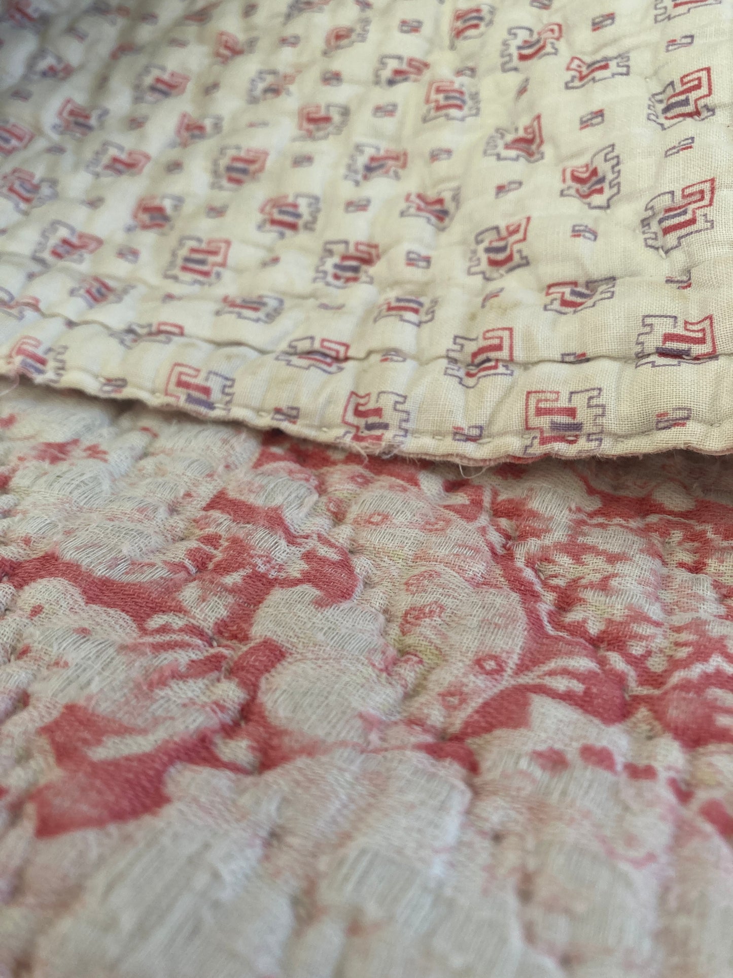 Gorgeous french antique double sided quilt.