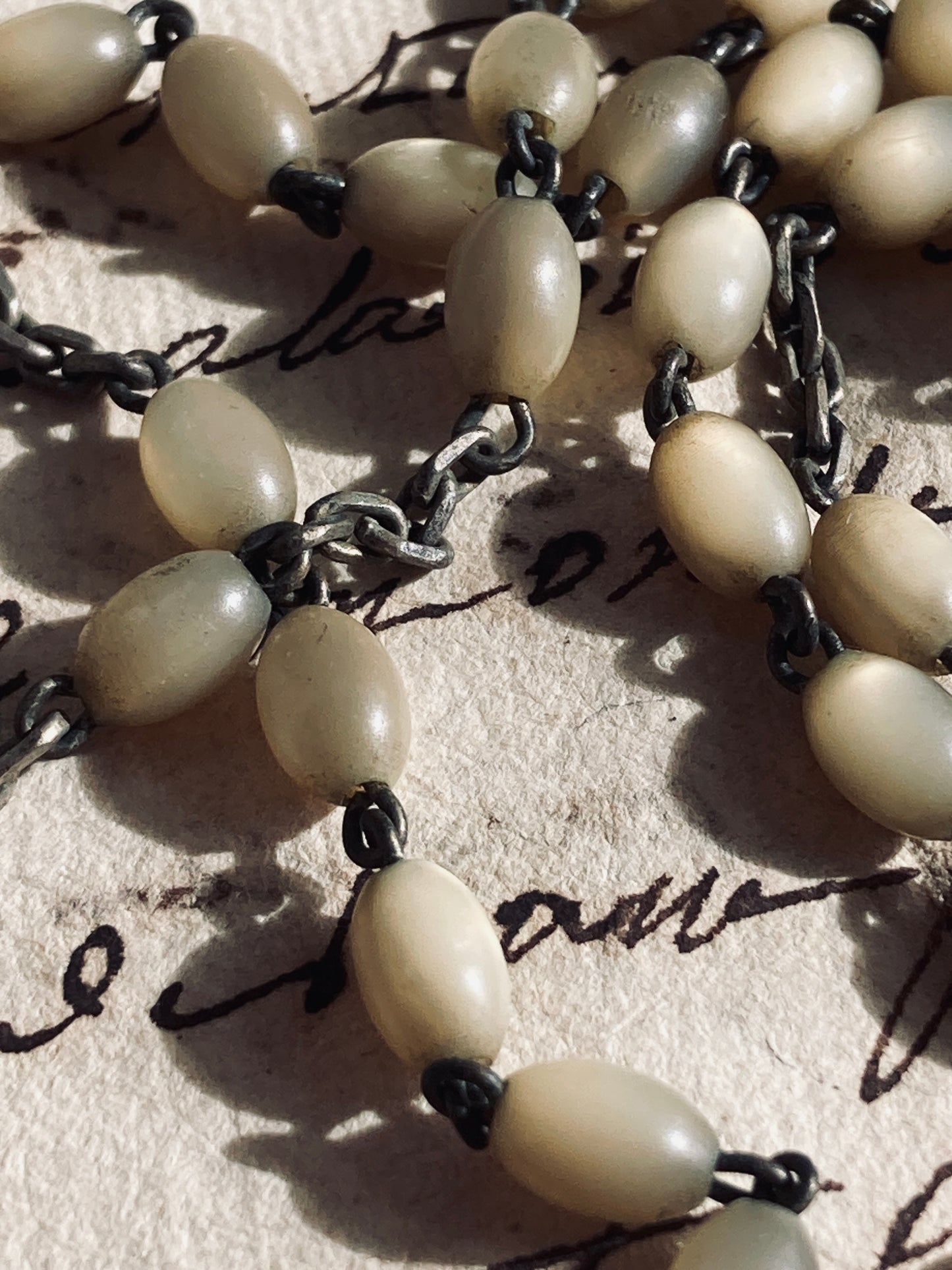 Antique ebony and mother of pearl rosary