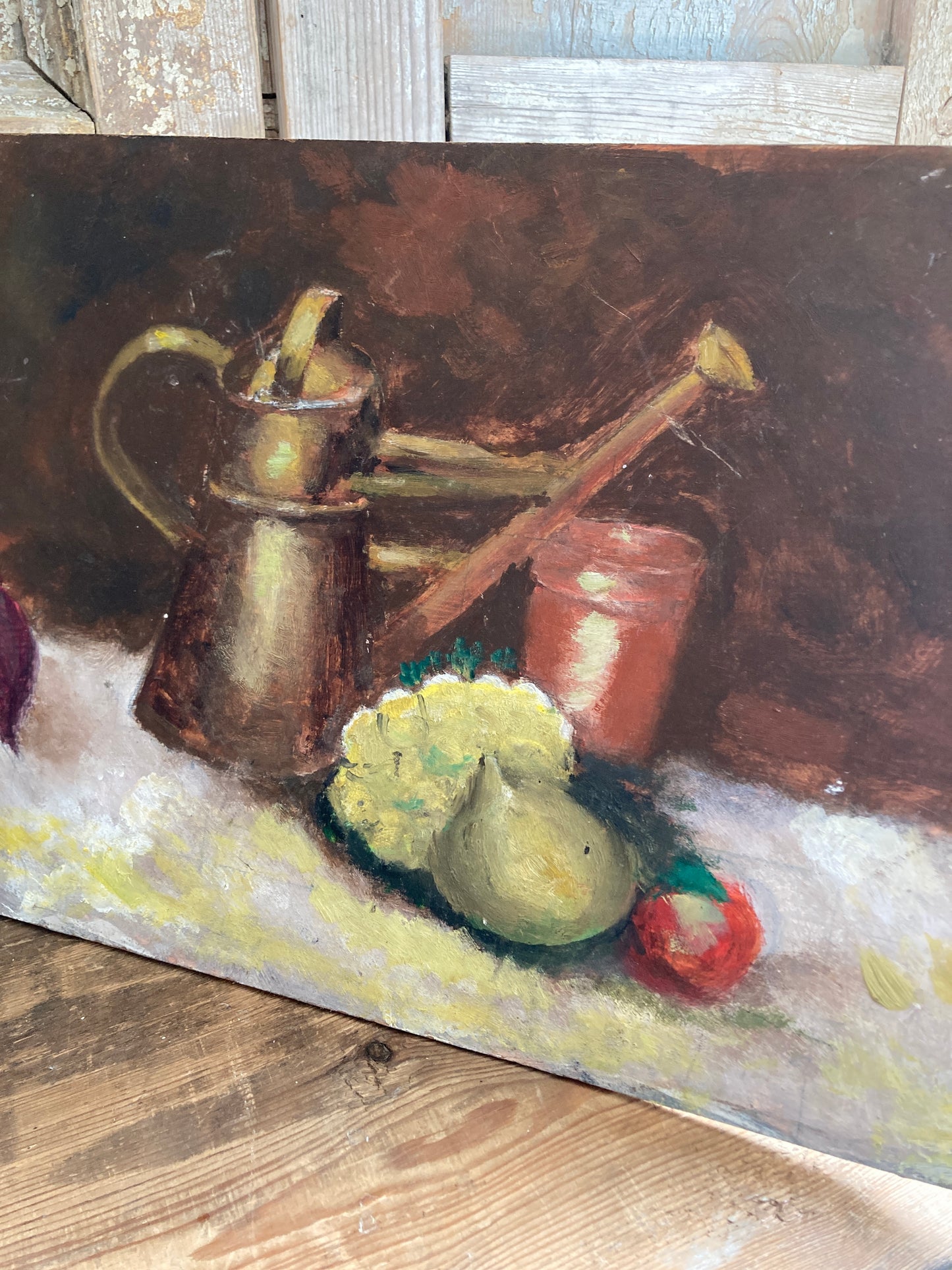 Rustic french oil on board