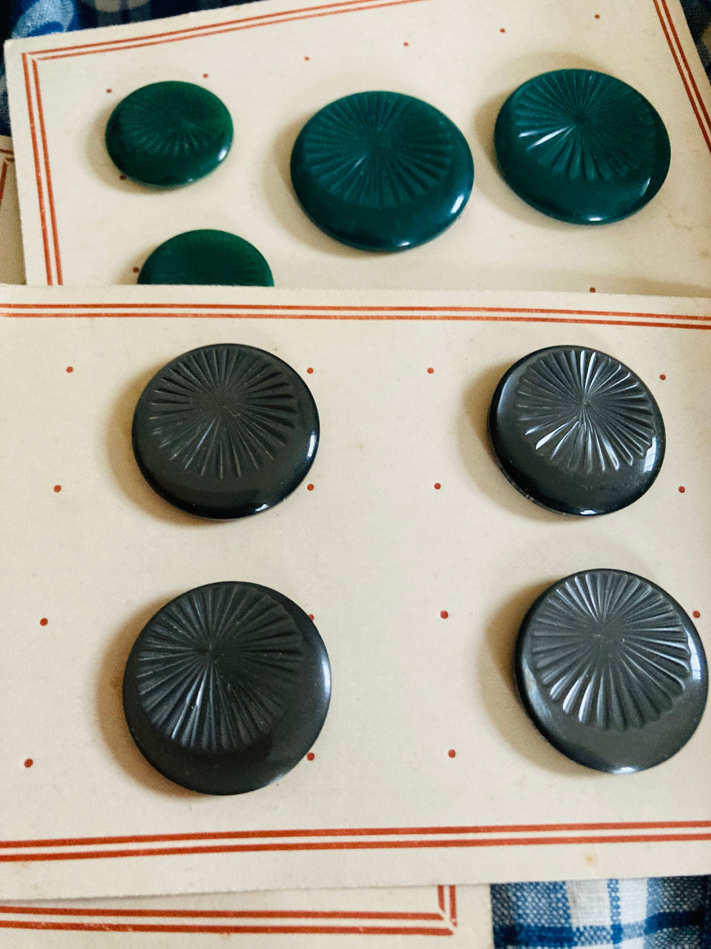 Vintage french buttons. The green collection.