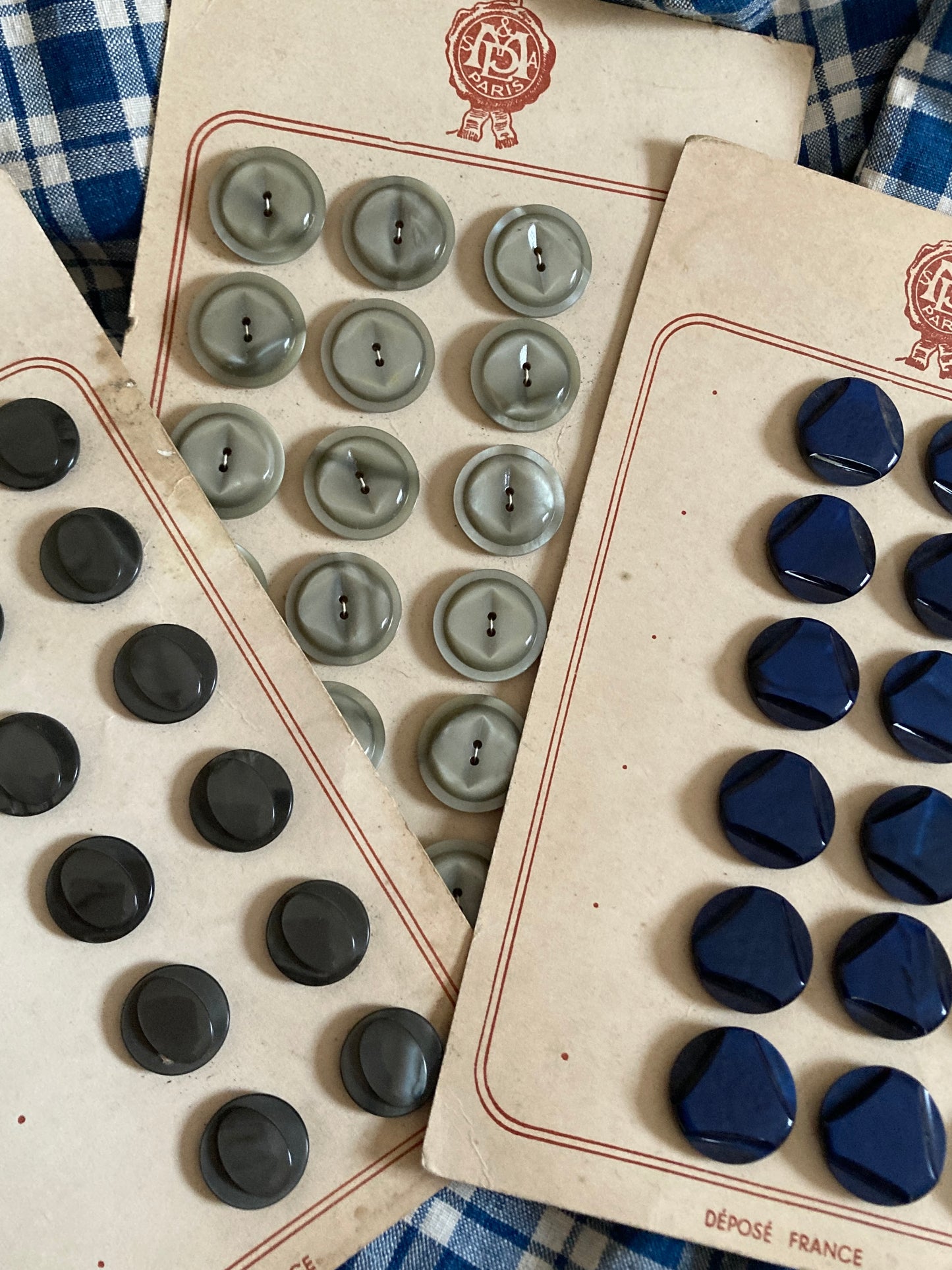 Vintage mix of french buttons.