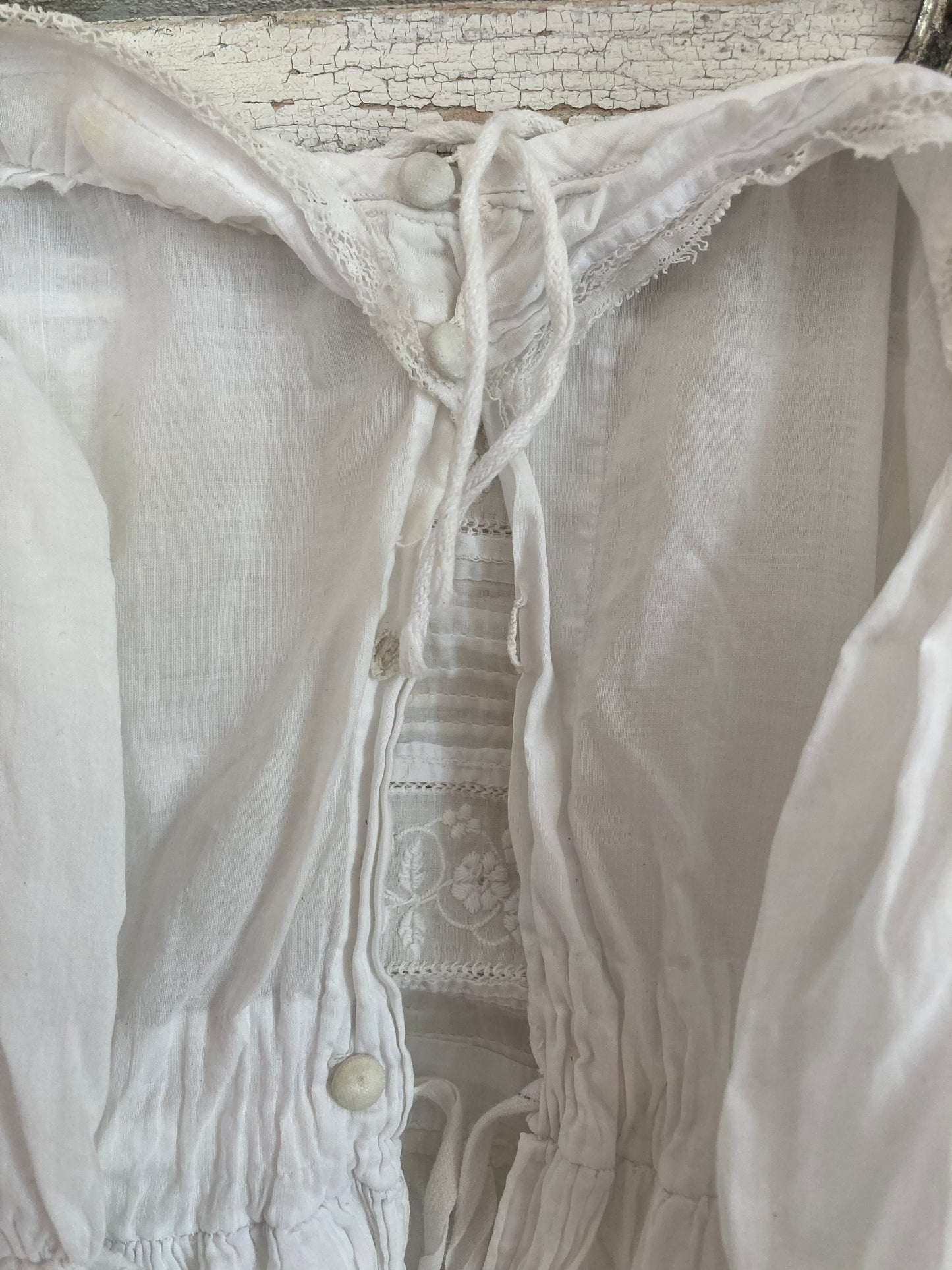 French white fine cotton Christening gown