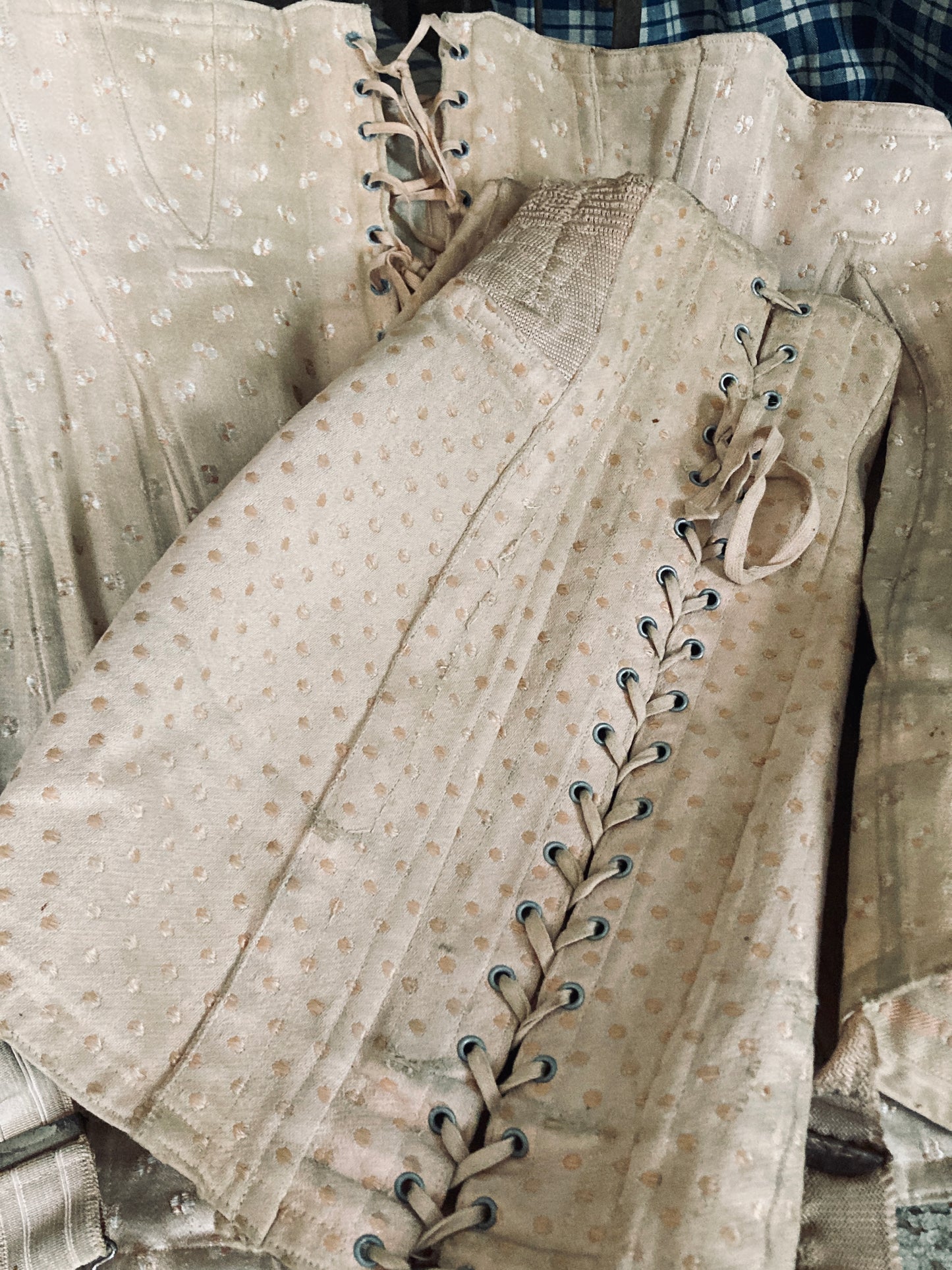 Two vintage french corsets. Display heaven