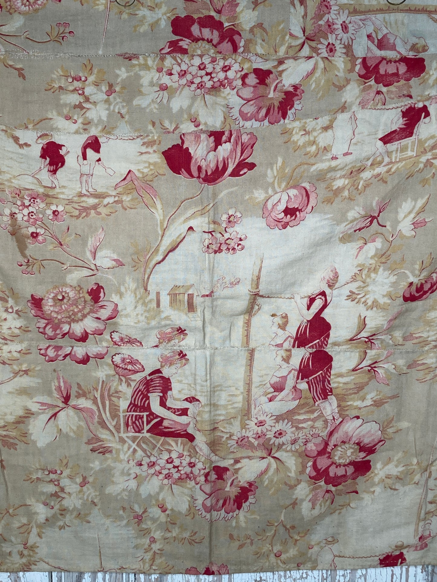 Rare french early french toile textile.