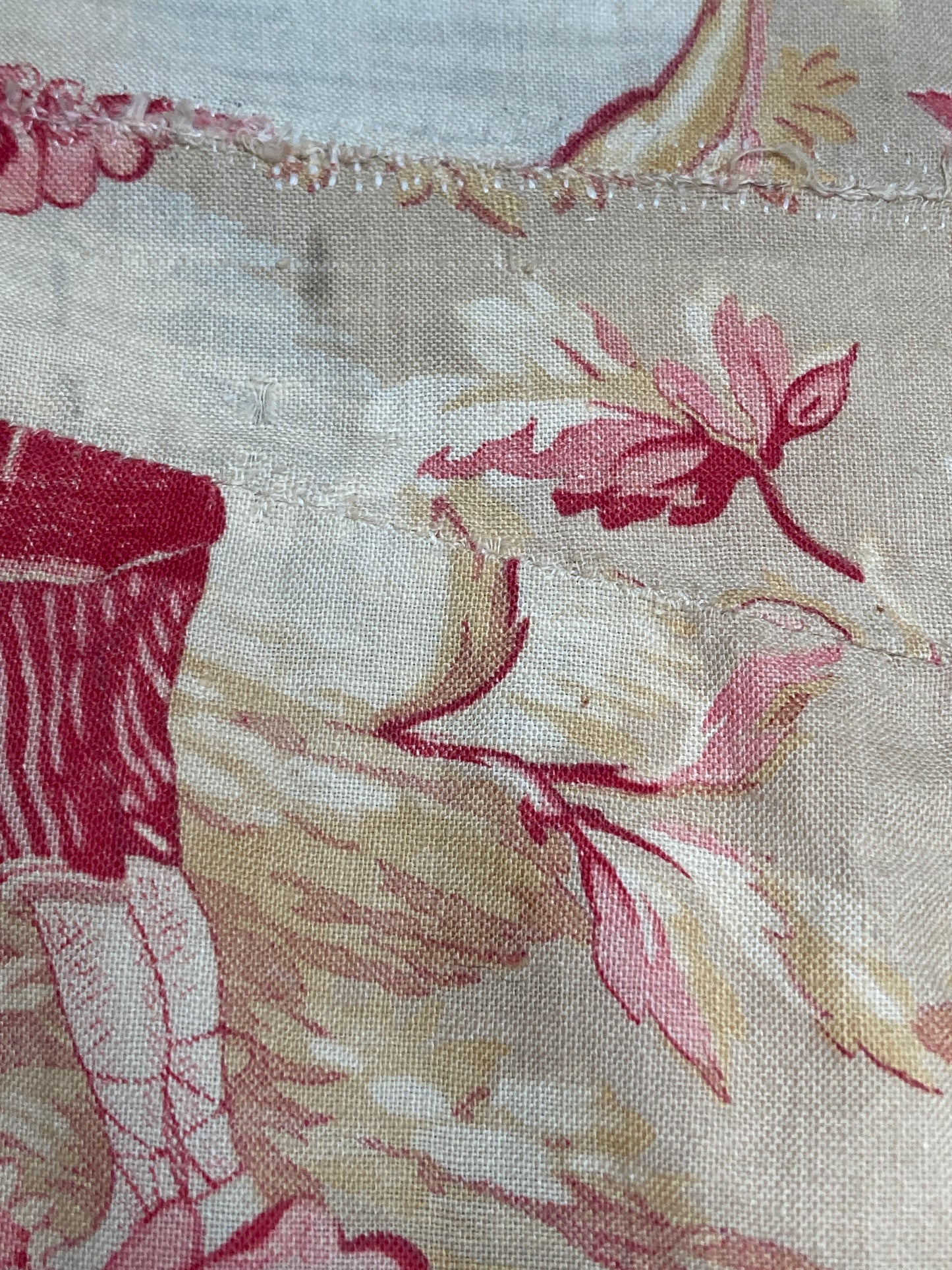 Rare french early french toile textile.