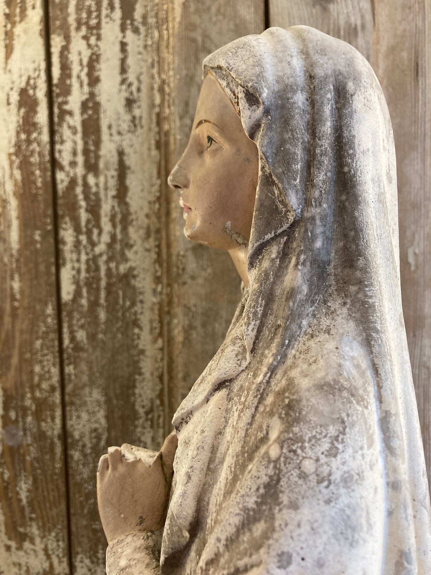 Beautiful large french Madonna altar statue.