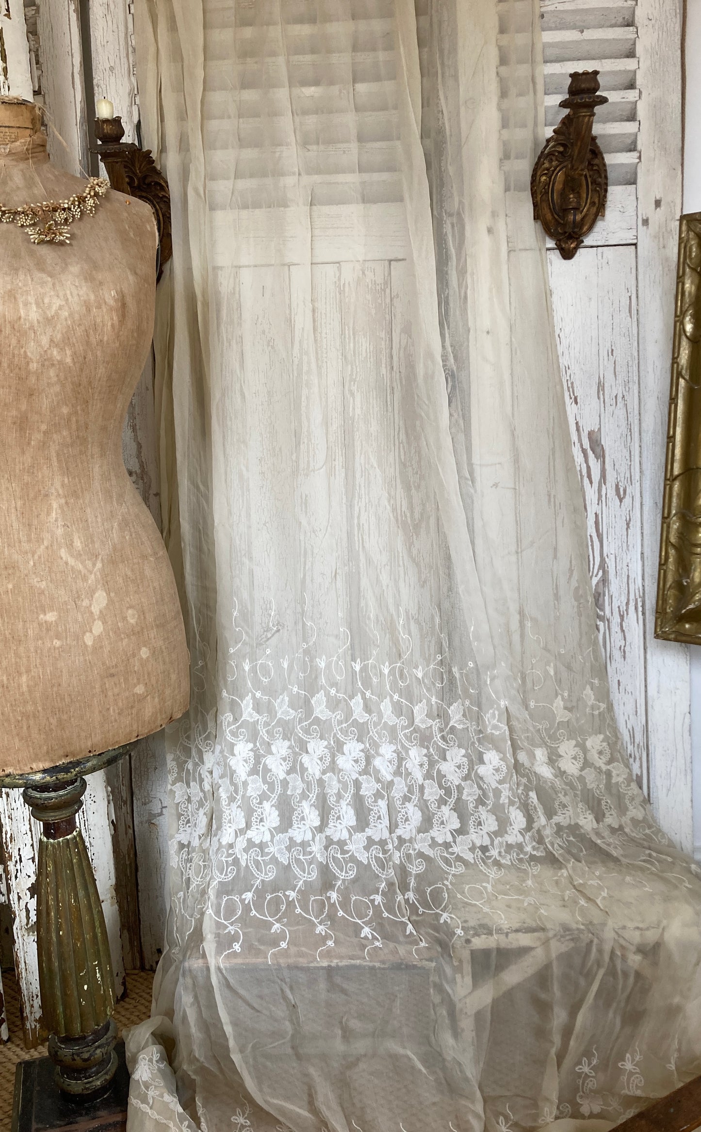 Hand embroidered beautiful French panel