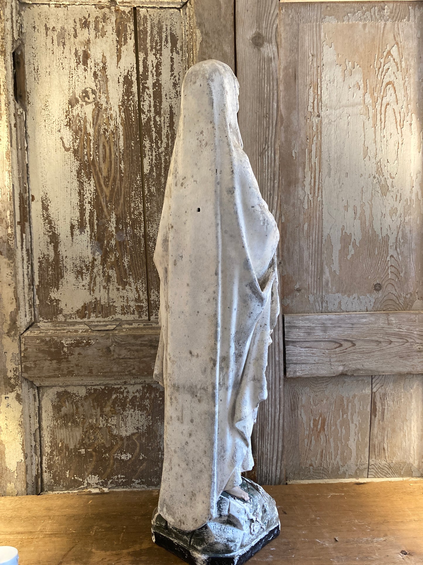 Beautiful large french Madonna altar statue.
