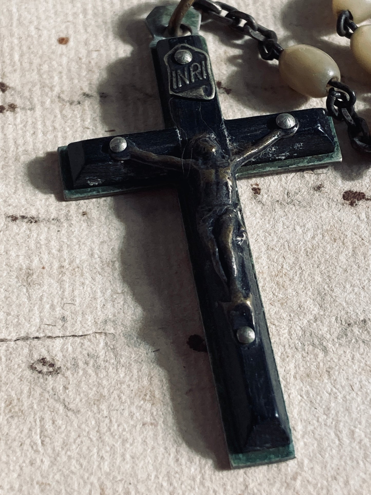 Antique ebony and mother of pearl rosary