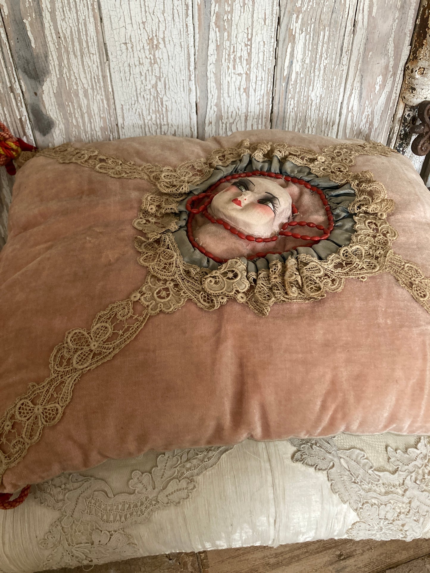 French 1920s boudoir cushion