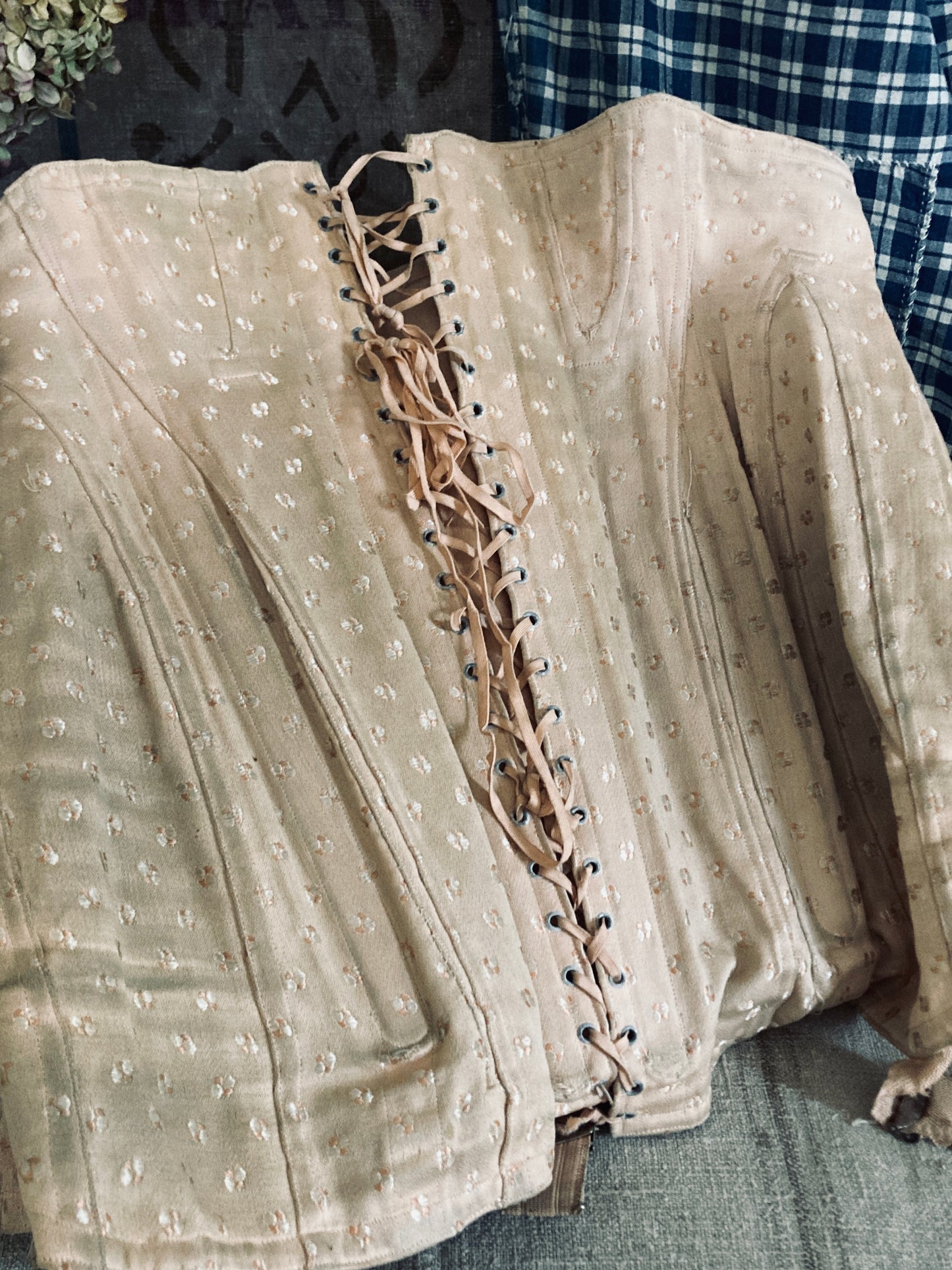 Two vintage french corsets. Display heaven