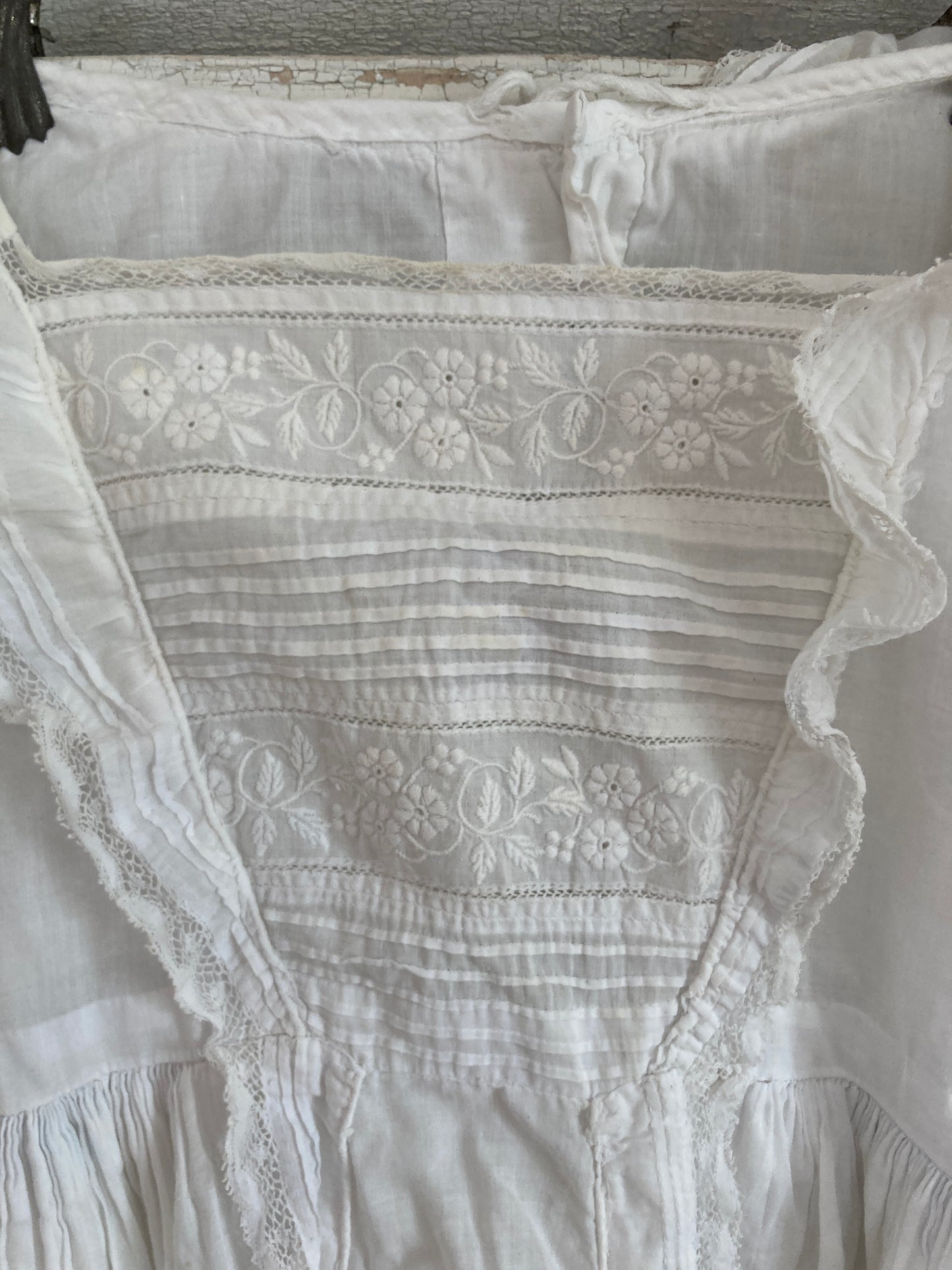 French white fine cotton Christening gown