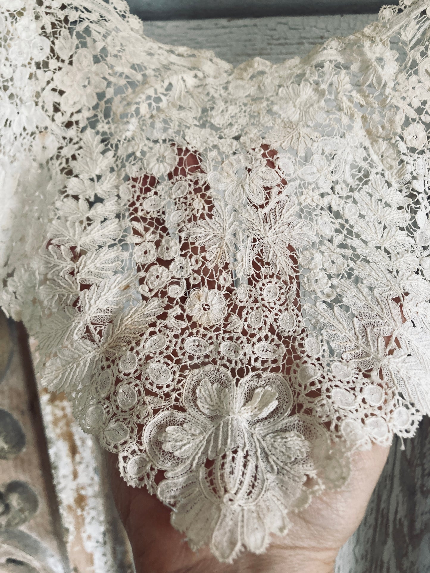 Antique brussels lace collar