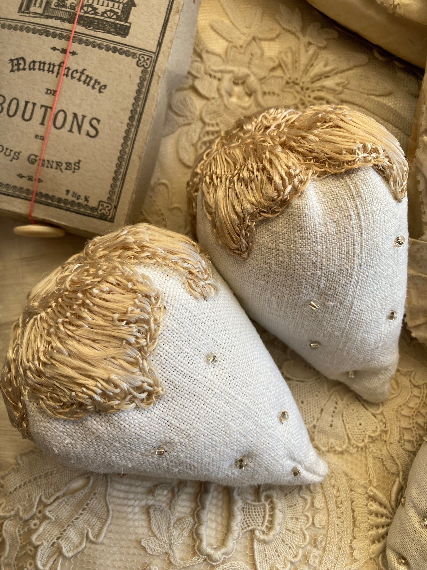 Large Lavender filled white linen strawberries