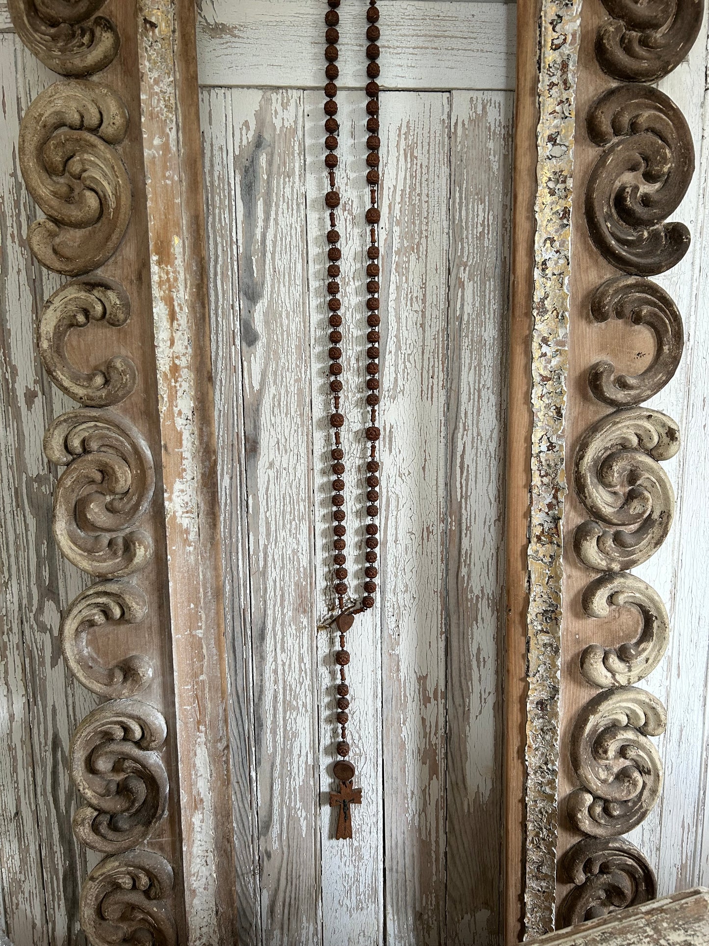 Antique french religious large rosary.