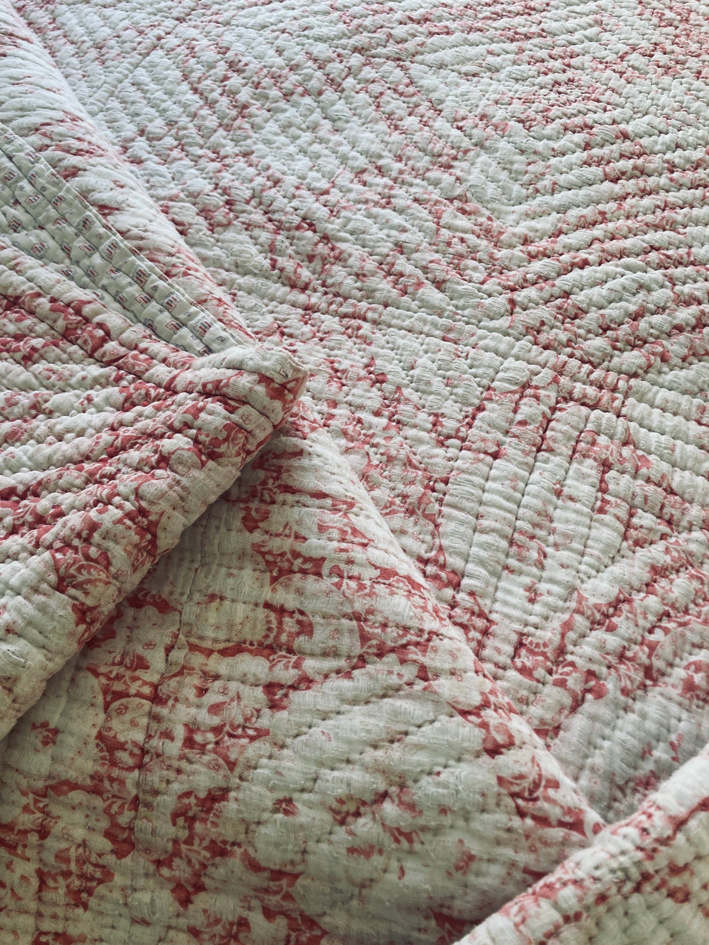 Gorgeous french antique double sided quilt.