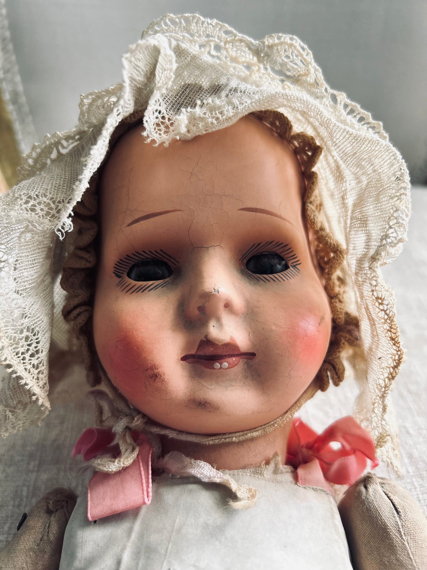 French girl with antique bonnet
