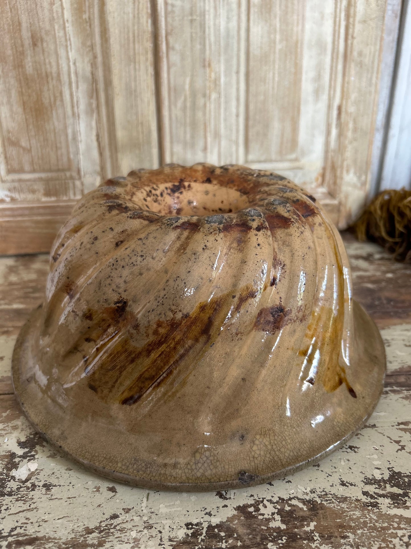 Antique rustic glazed french baking mold