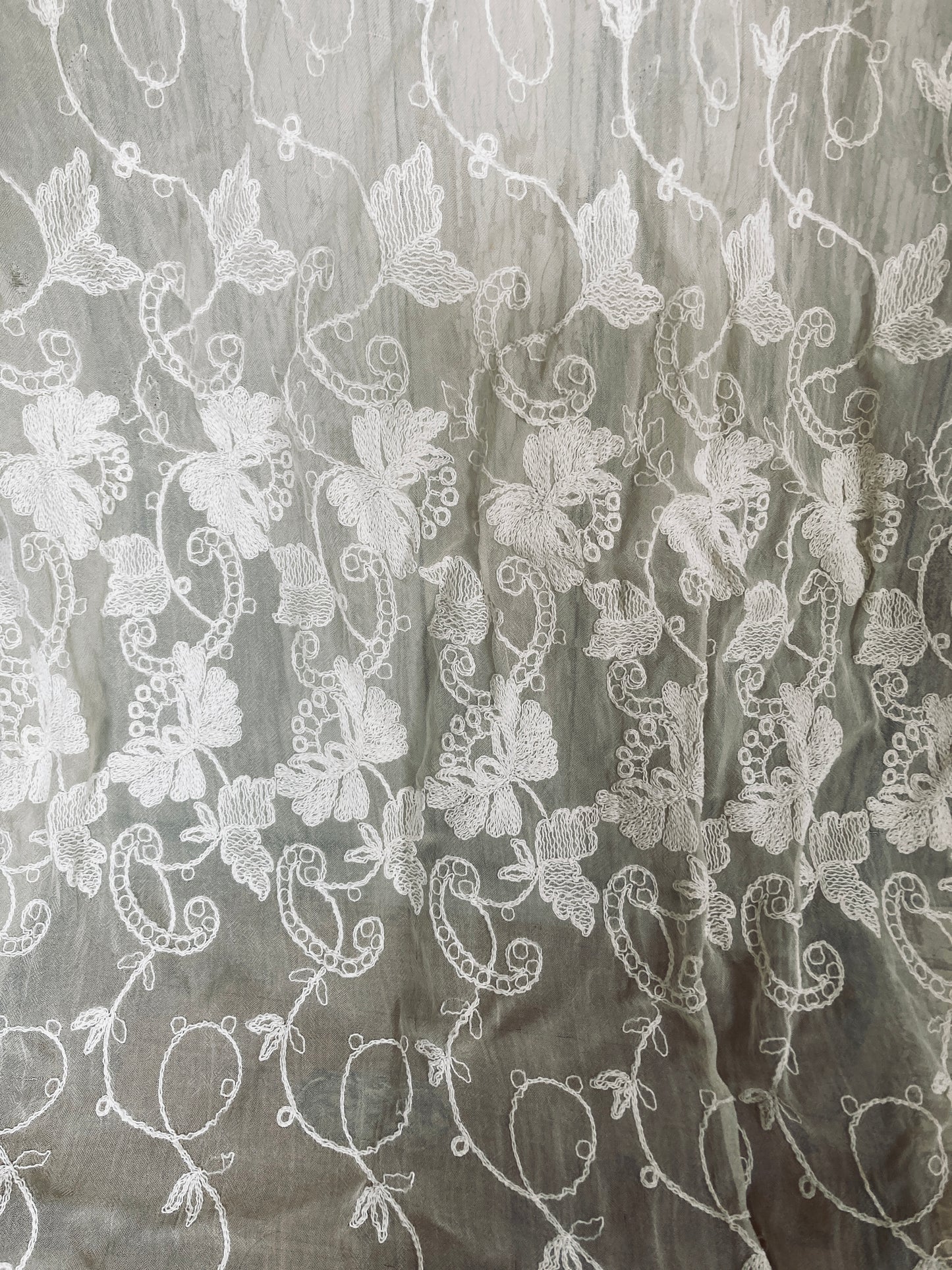 French embroidered organza panel.