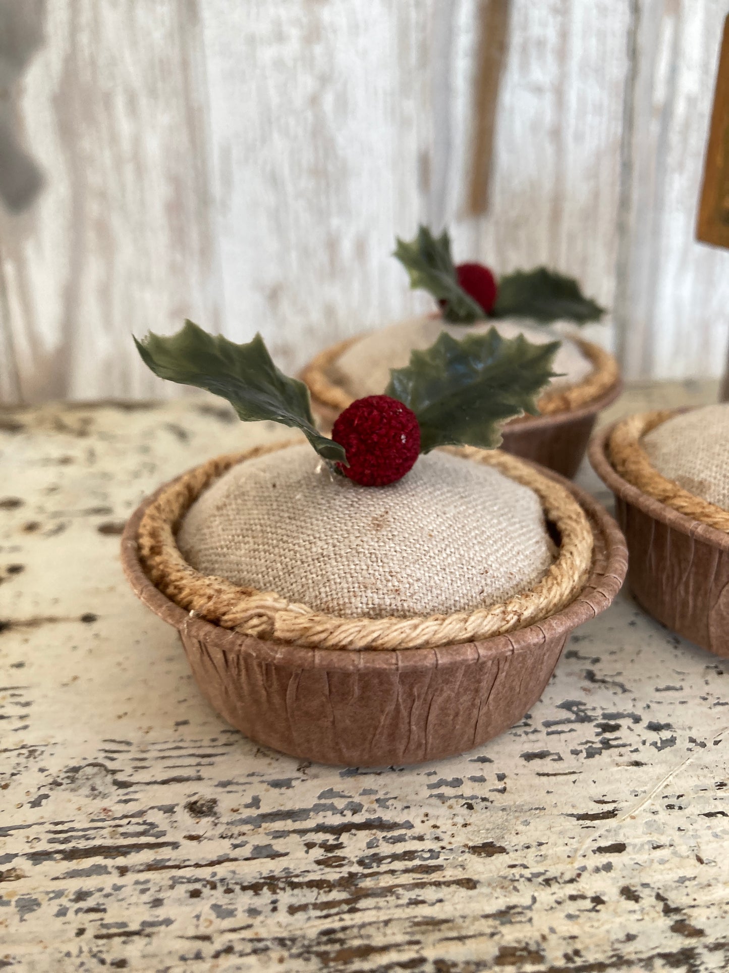 Trio of Christmas mince pies.