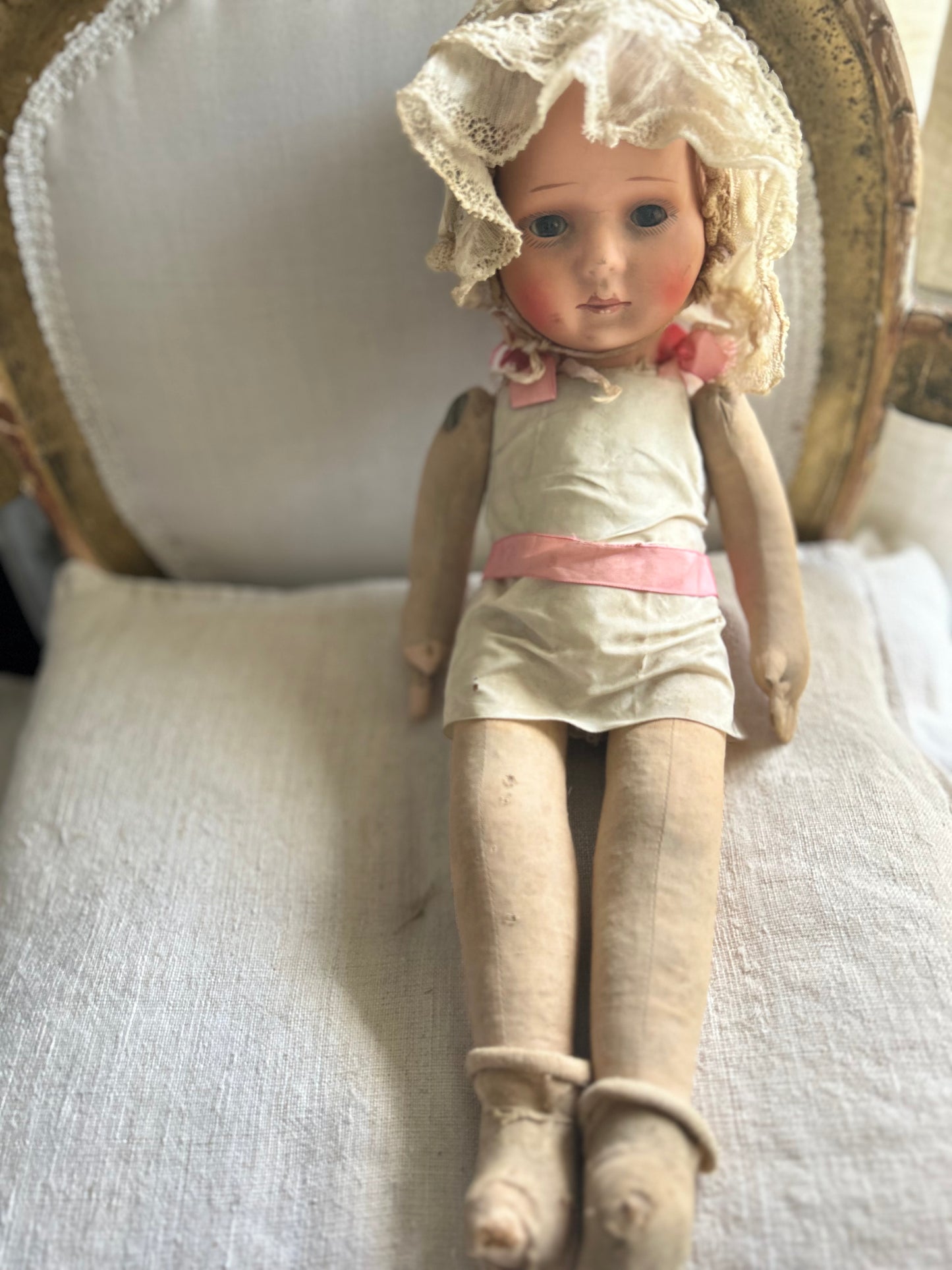 French girl with antique bonnet