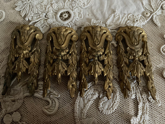 Pair of French antique ormulu mounts.