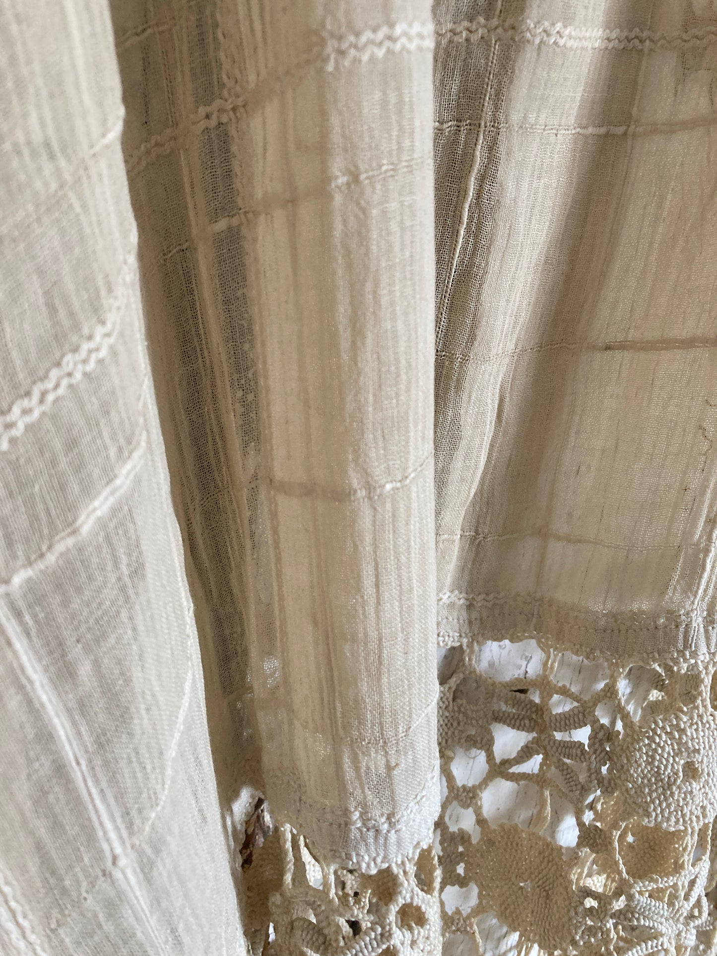 French cafe curtain with divine grape crochet tassels.