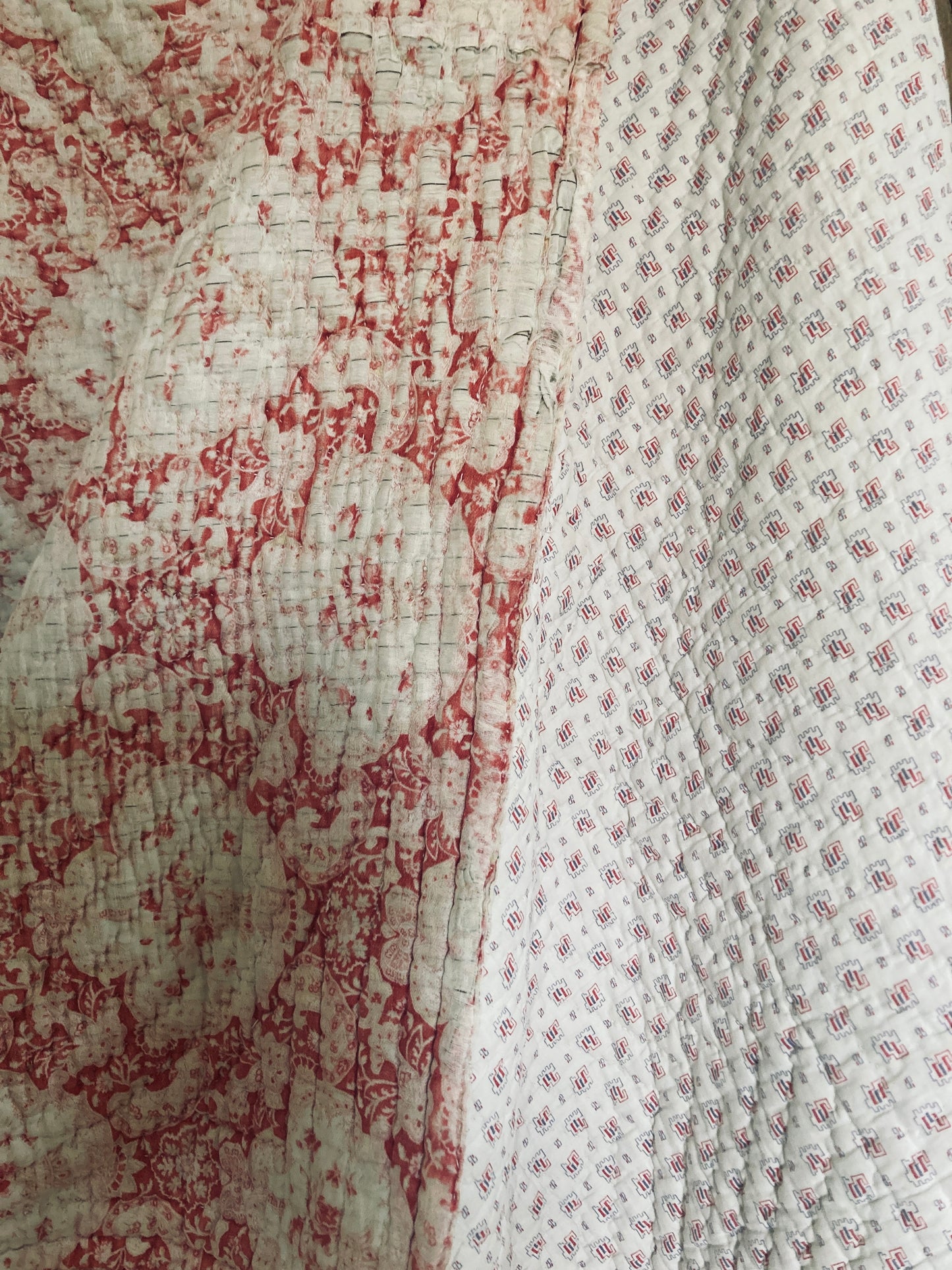 Gorgeous french antique double sided quilt.