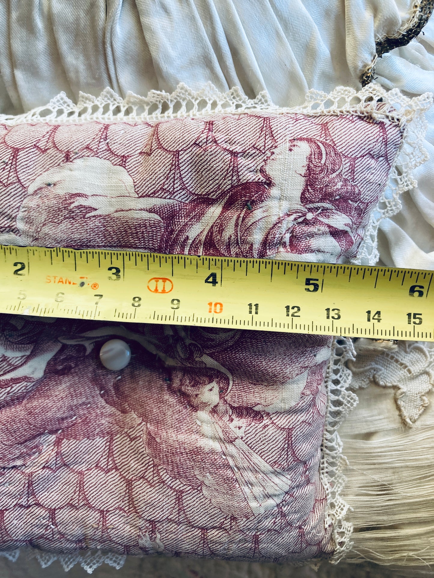 Antique french toile and lavender filled.