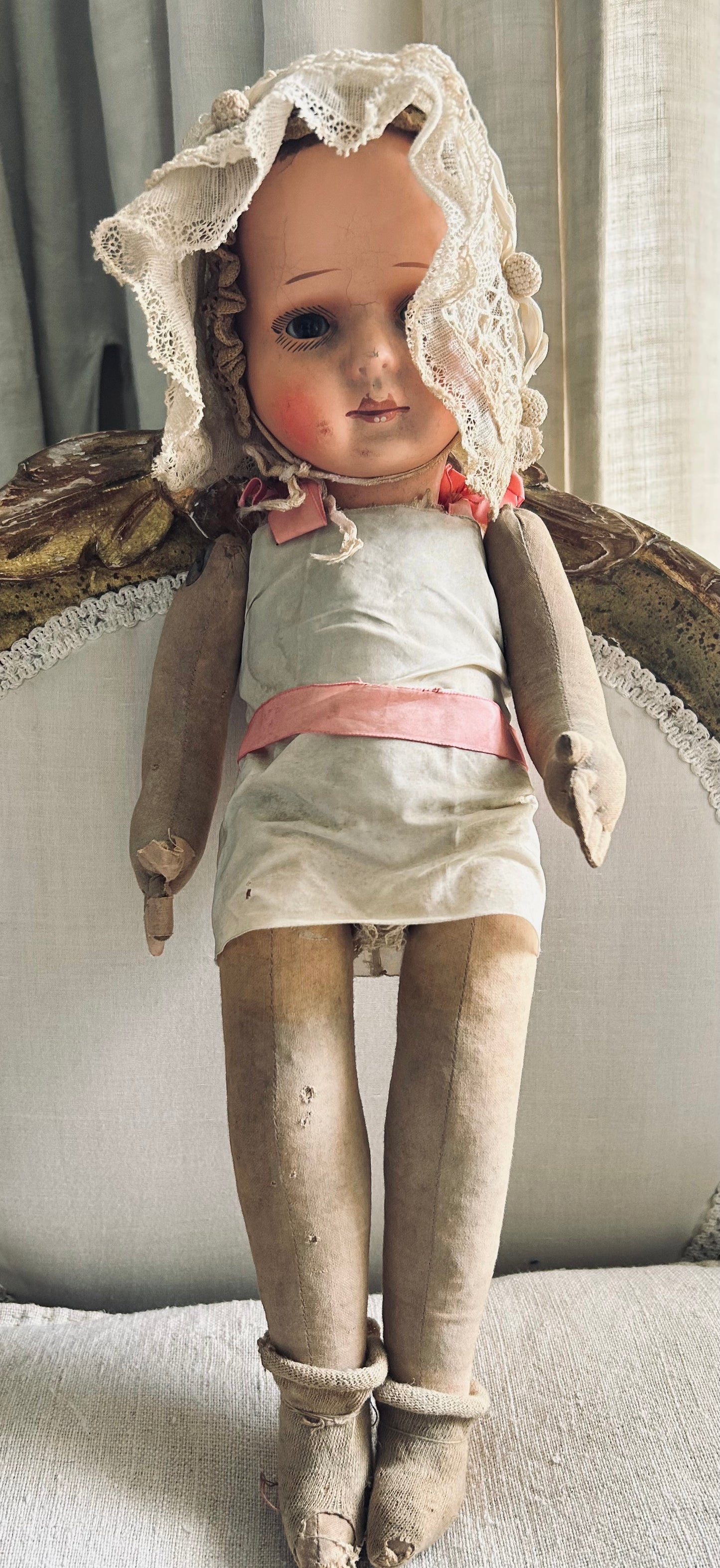French girl with antique bonnet