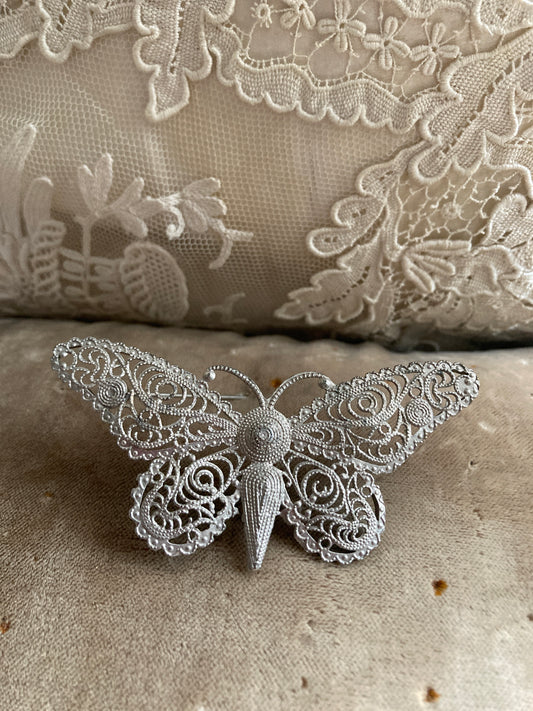 Vintage filigree butterfly brooch